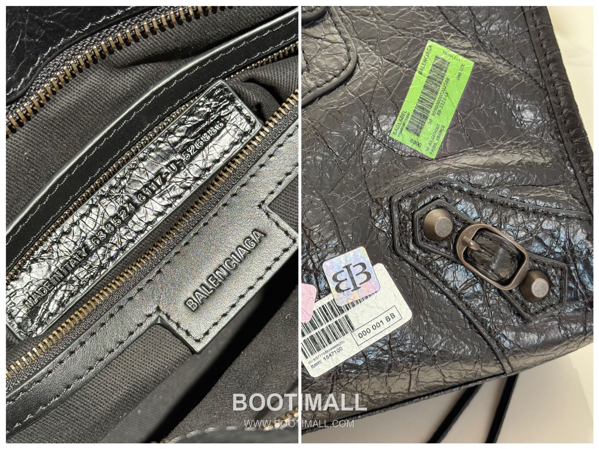 Balenciaga Le City Medium Crinkled Calfskin Black Shoulder Bag 발렌시아가 르 시티 미디엄 크링클 카프스킨 블랙 숄더백 30cm 8