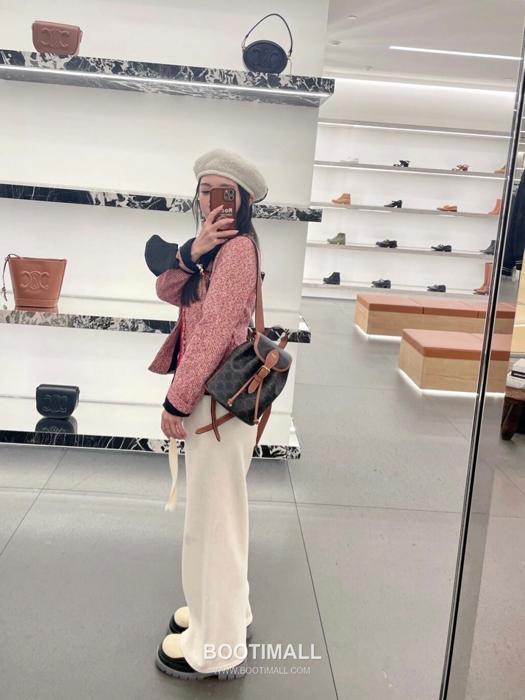 Celine Triomphe Mini Backpack Calfskin Leather Zip Wallet 셀린느 트리옴프 미니 백팩 카프스킨 레더 지퍼지갑 20cm 9