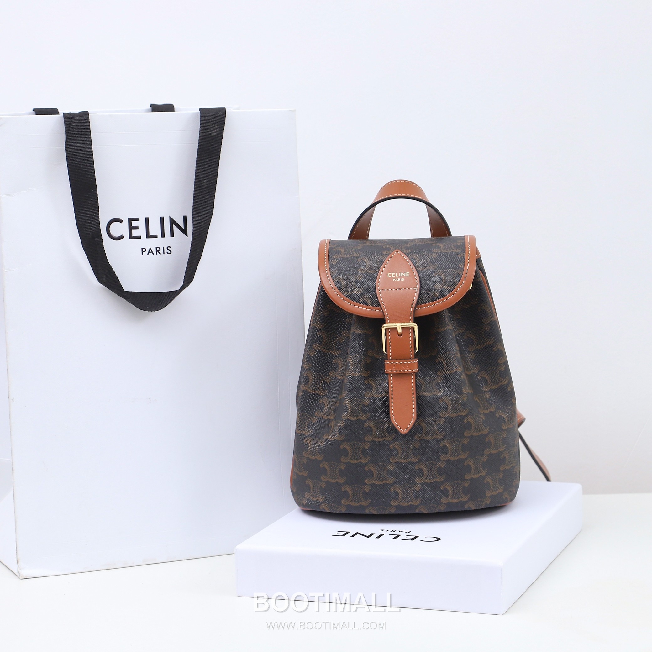 Celine Triomphe Mini Backpack Calfskin Leather Zip Wallet 셀린느 트리옴프 미니 백팩 카프스킨 레더 지퍼지갑 20cm 10