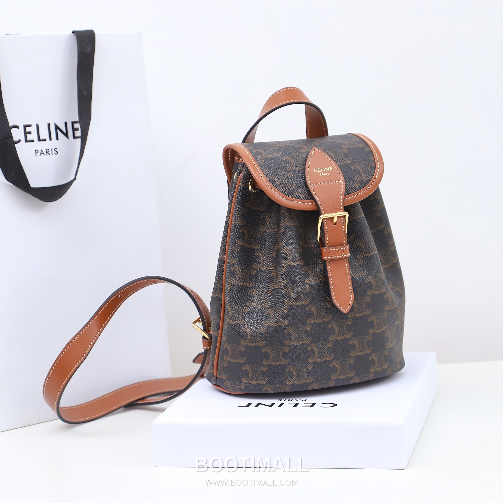 Celine Triomphe Mini Backpack Calfskin Leather Zip Wallet 셀린느 트리옴프 미니 백팩 카프스킨 레더 지퍼지갑 20cm 11