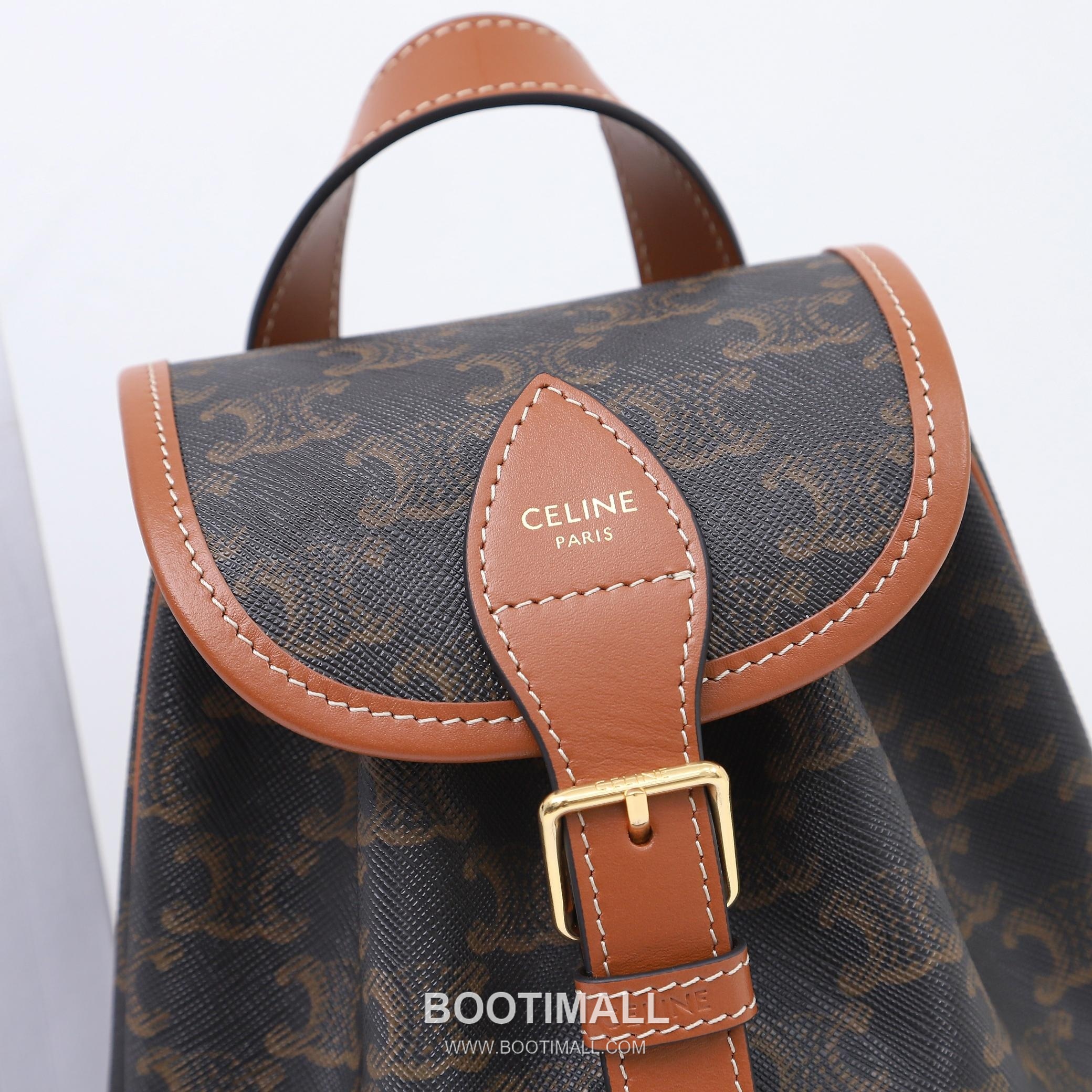 Celine Triomphe Mini Backpack Calfskin Leather Zip Wallet 셀린느 트리옴프 미니 백팩 카프스킨 레더 지퍼지갑 20cm 14