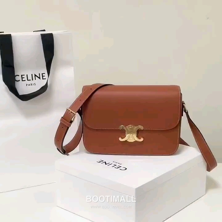 Celine Triomphe Medium Flap Smooth Calfskin Black Long Wallet 셀린느 트리옴프 미디엄 플랩 스무스 카프스킨 블랙 장지갑 22.5cm 1