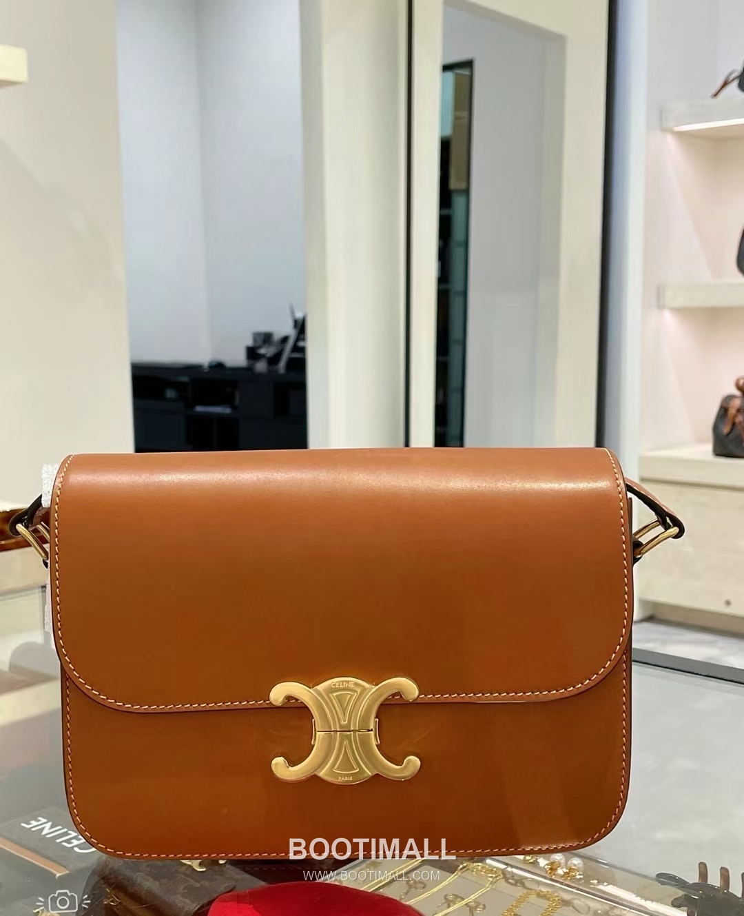 Celine Triomphe Medium Flap Smooth Calfskin Black Long Wallet 셀린느 트리옴프 미디엄 플랩 스무스 카프스킨 블랙 장지갑 22.5cm 3