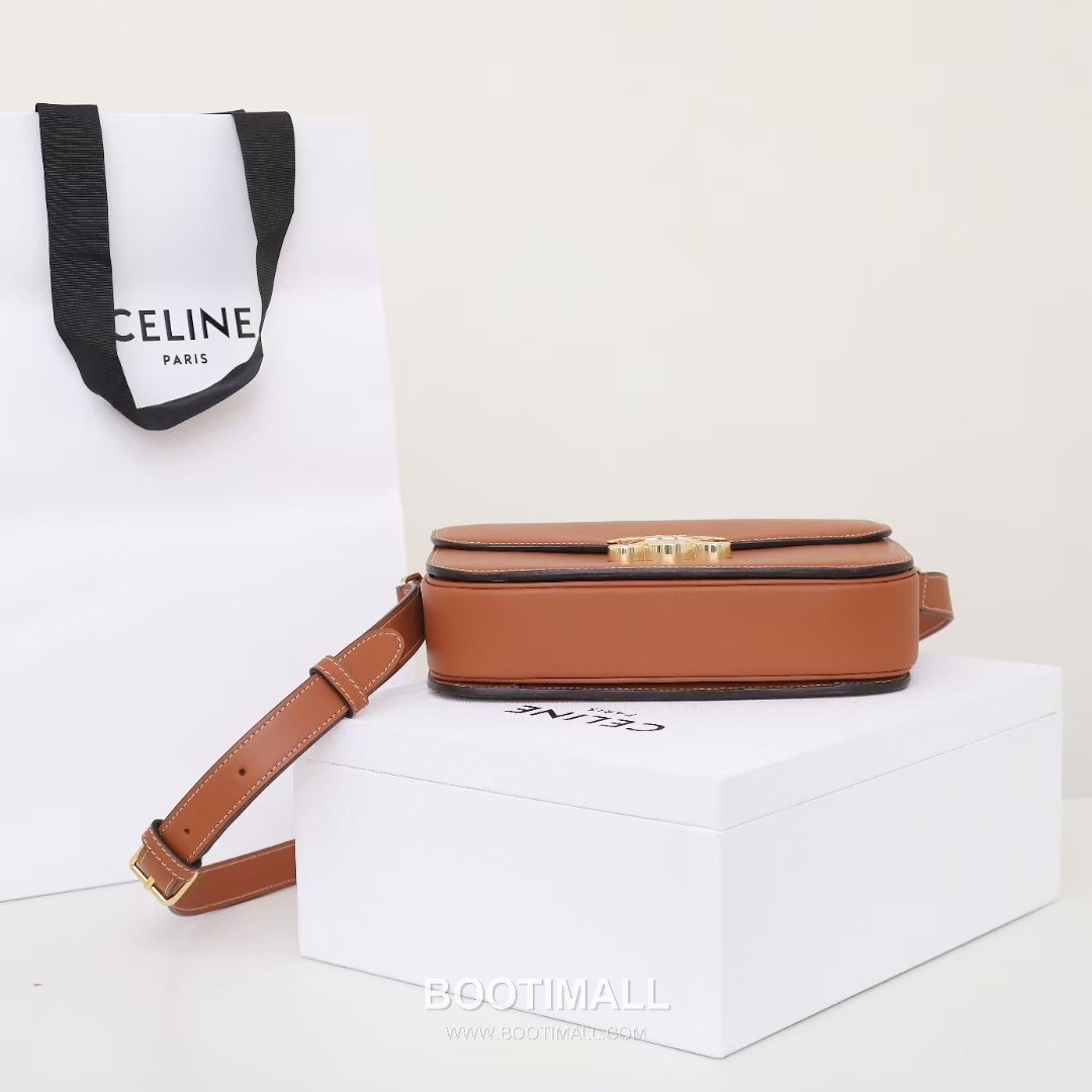 Celine Triomphe Medium Flap Smooth Calfskin Black Long Wallet 셀린느 트리옴프 미디엄 플랩 스무스 카프스킨 블랙 장지갑 22.5cm 12