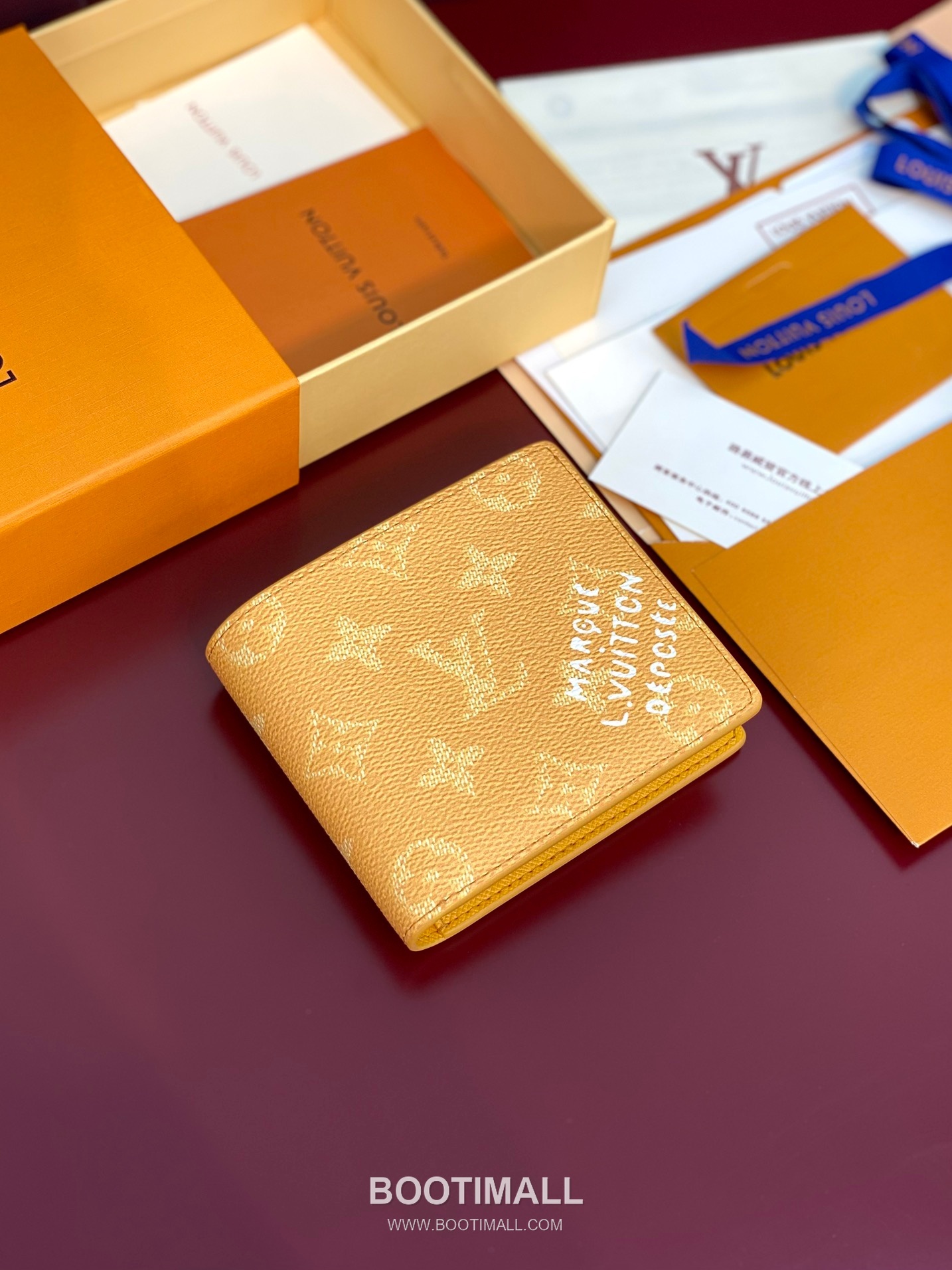 Louis Vuitton Multiple Monogram Heritage Canvas Yellow Bifold Wallet 루이비통 멀티플 모노그램 헤리티지 캔버스 옐로우 반지갑 11.5cm 4