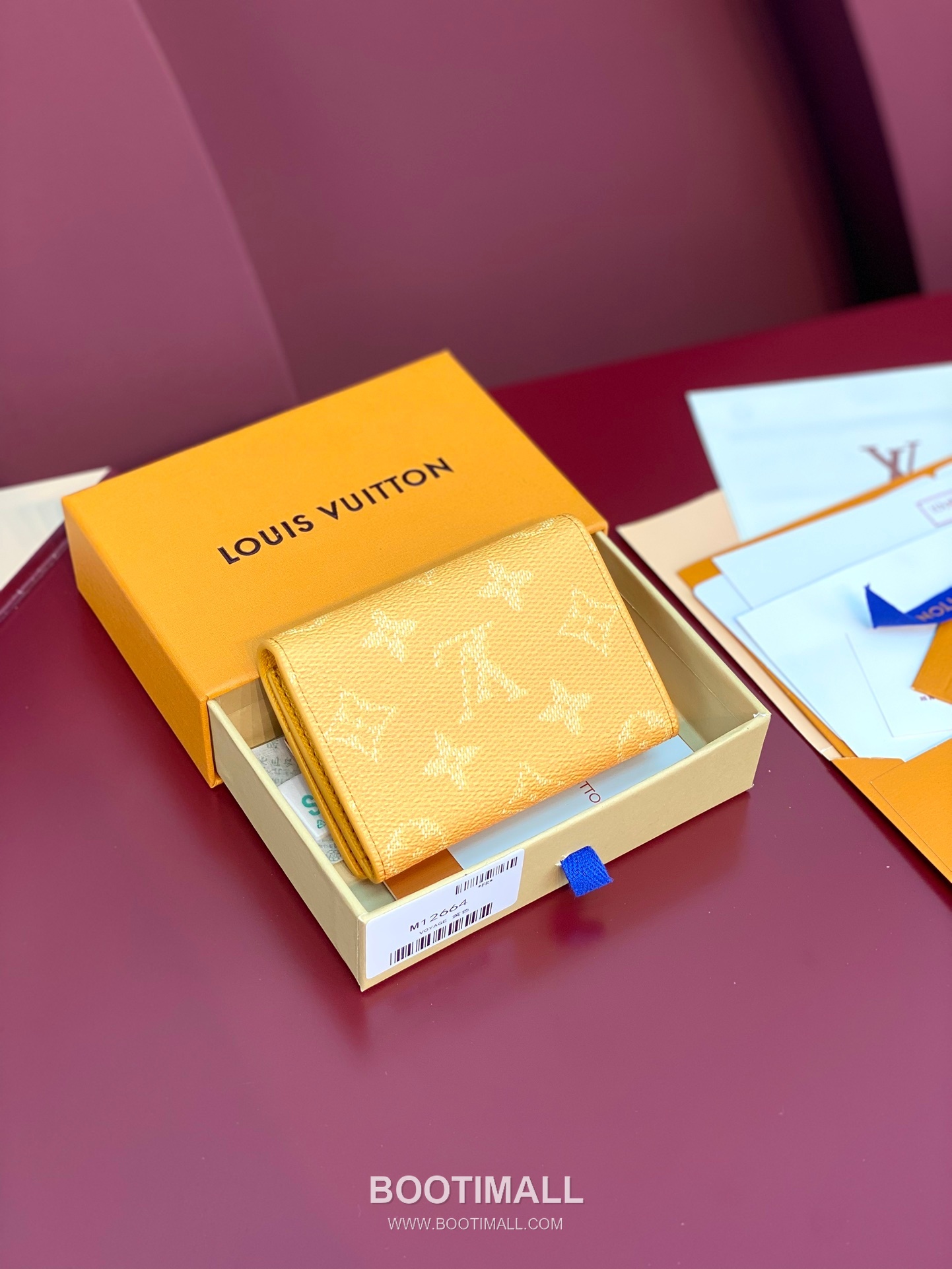 Louis Vuitton Envelope Monogram Heritage Canvas Yellow Card Holder 루이비통 앙벨로프 모노그램 헤리티지 캔버스 옐로우 카드홀더 10.5cm 2