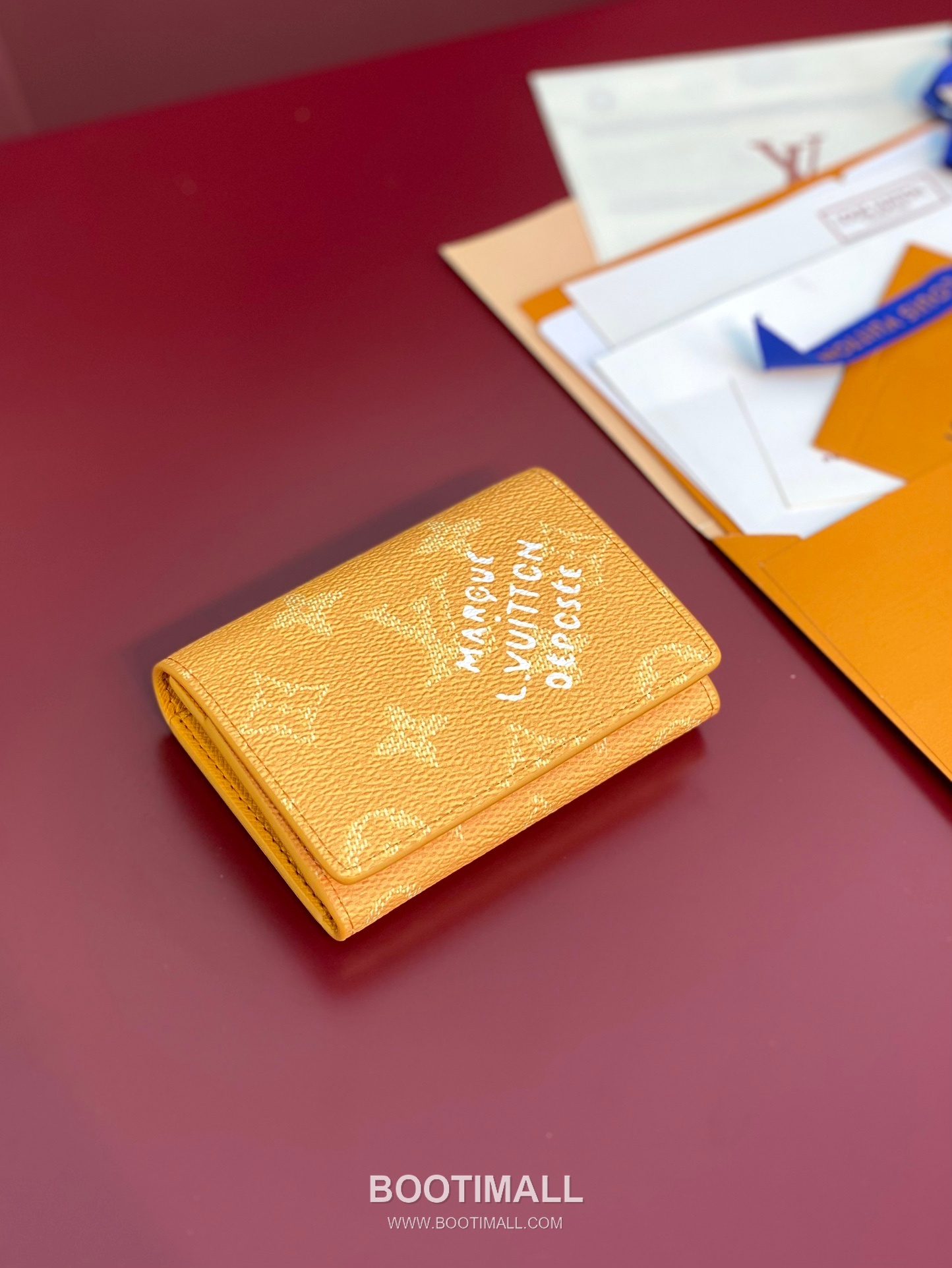 Louis Vuitton Envelope Monogram Heritage Canvas Yellow Card Holder 루이비통 앙벨로프 모노그램 헤리티지 캔버스 옐로우 카드홀더 10.5cm 4