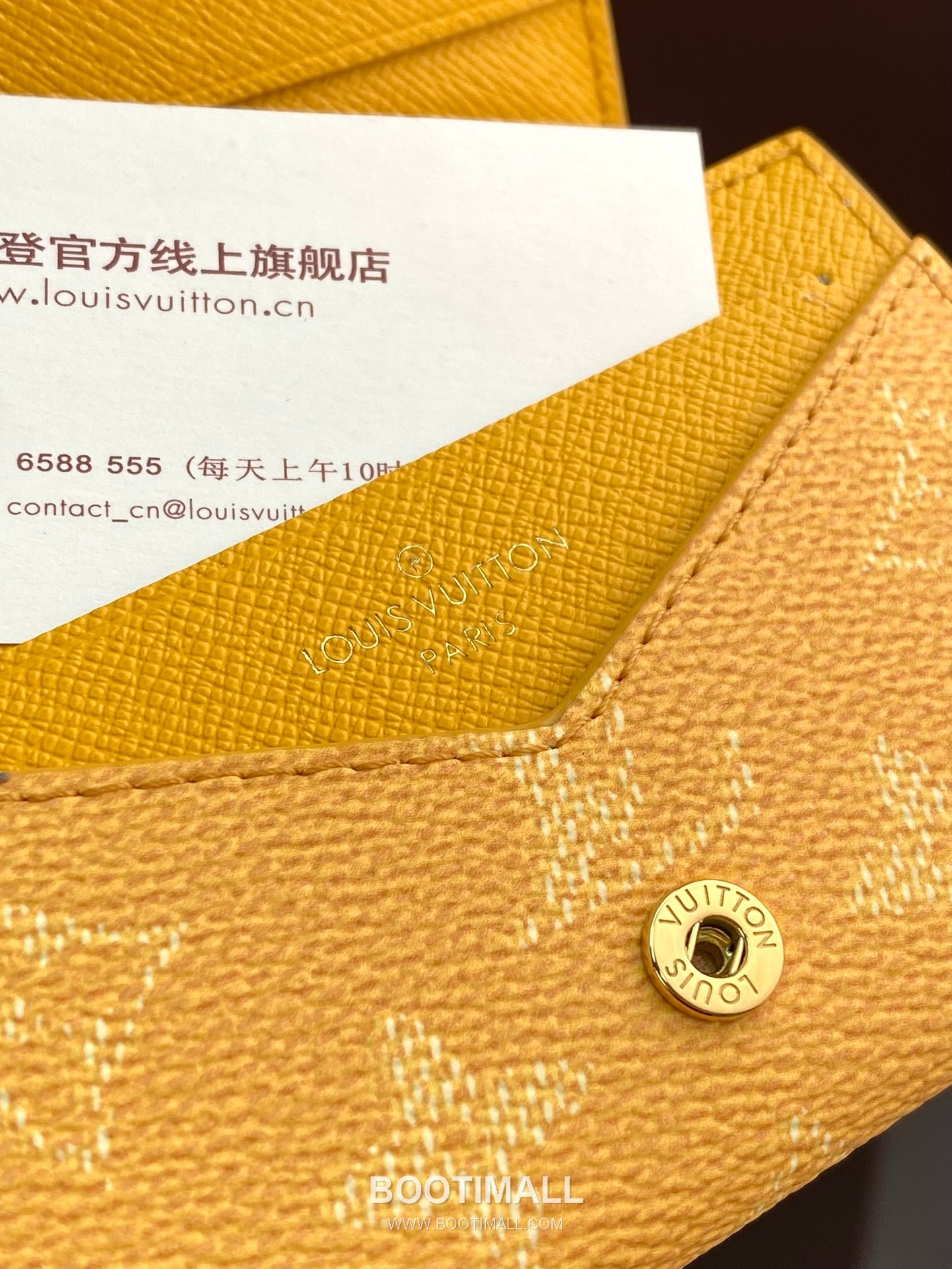 Louis Vuitton Envelope Monogram Heritage Canvas Yellow Card Holder 루이비통 앙벨로프 모노그램 헤리티지 캔버스 옐로우 카드홀더 10.5cm 8