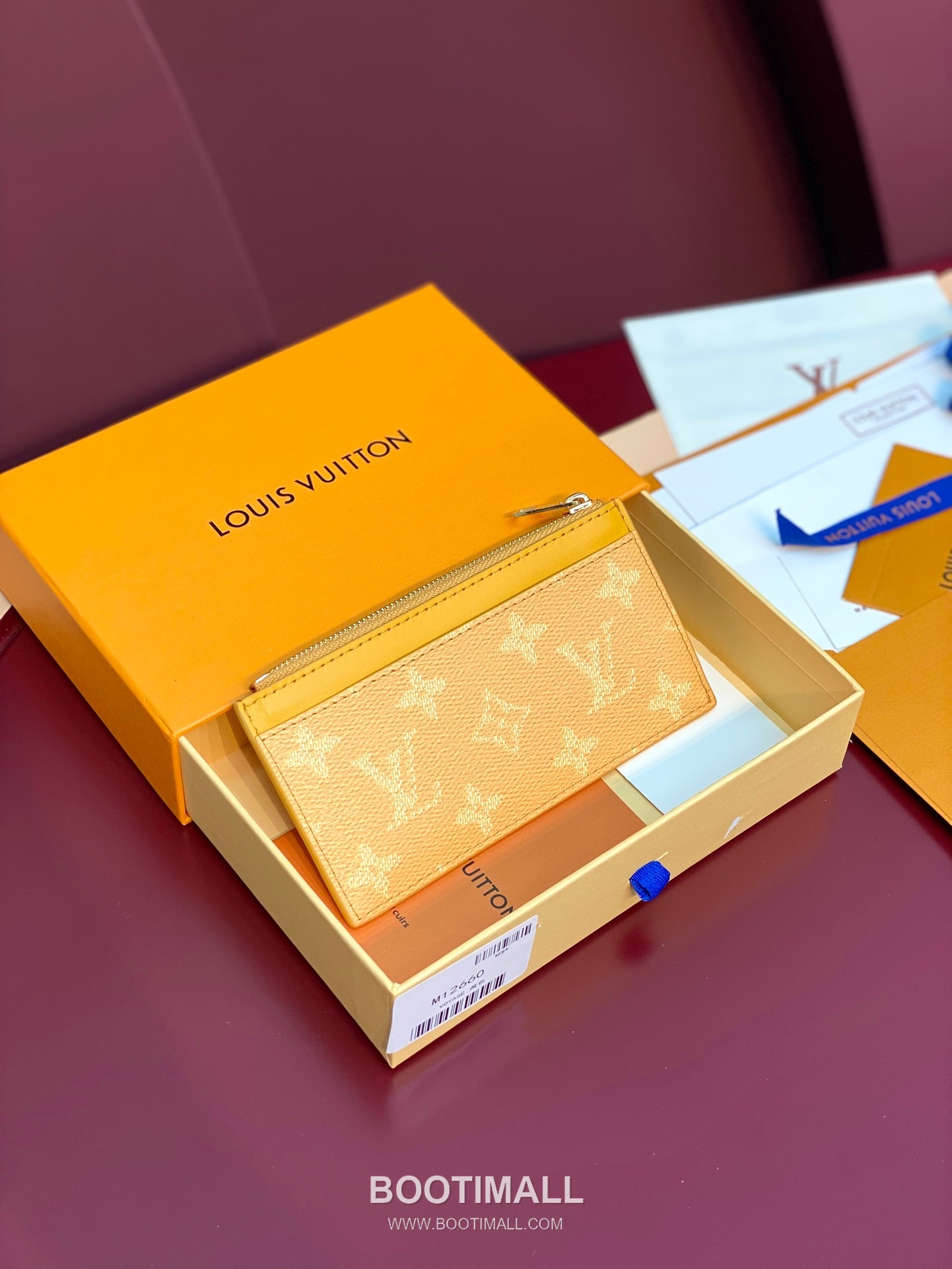 Louis Vuitton Damier Coin Card Holder Coated Canvas Yellow 루이비통 다미에 코인 카드홀더 코티드 캔버스 옐로우 14.5cm 2