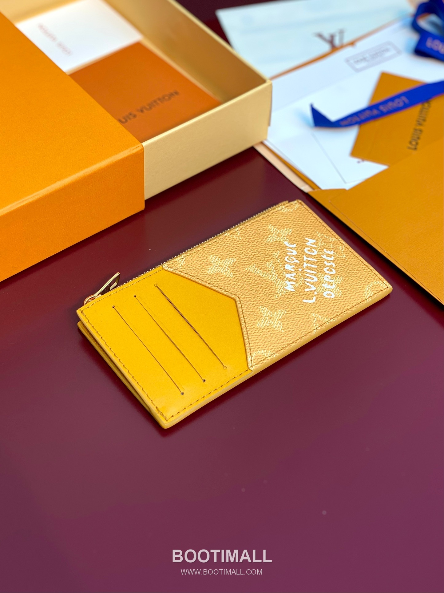 Louis Vuitton Damier Coin Card Holder Coated Canvas Yellow 루이비통 다미에 코인 카드홀더 코티드 캔버스 옐로우 14.5cm 3