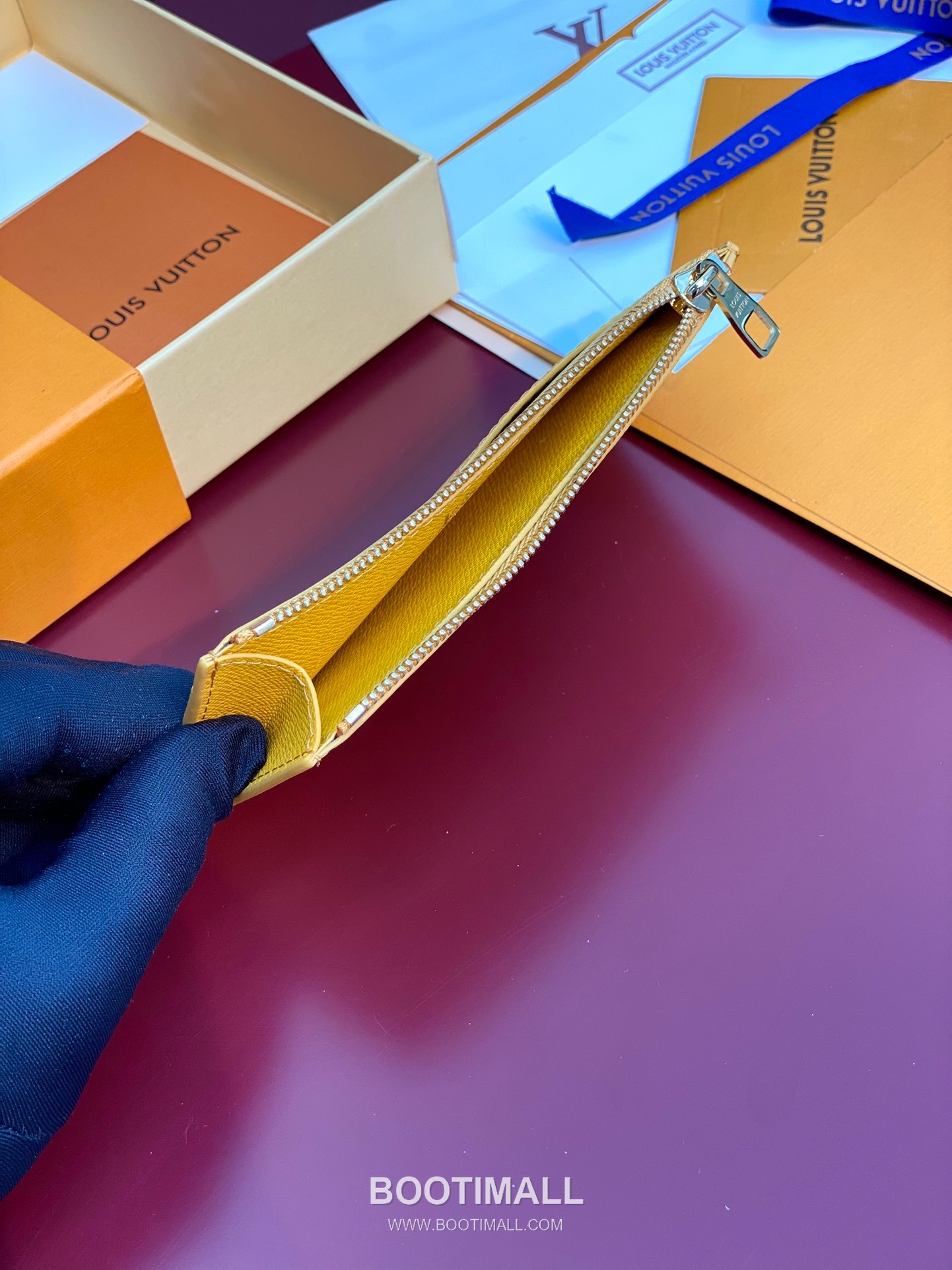 Louis Vuitton Damier Coin Card Holder Coated Canvas Yellow 루이비통 다미에 코인 카드홀더 코티드 캔버스 옐로우 14.5cm 4