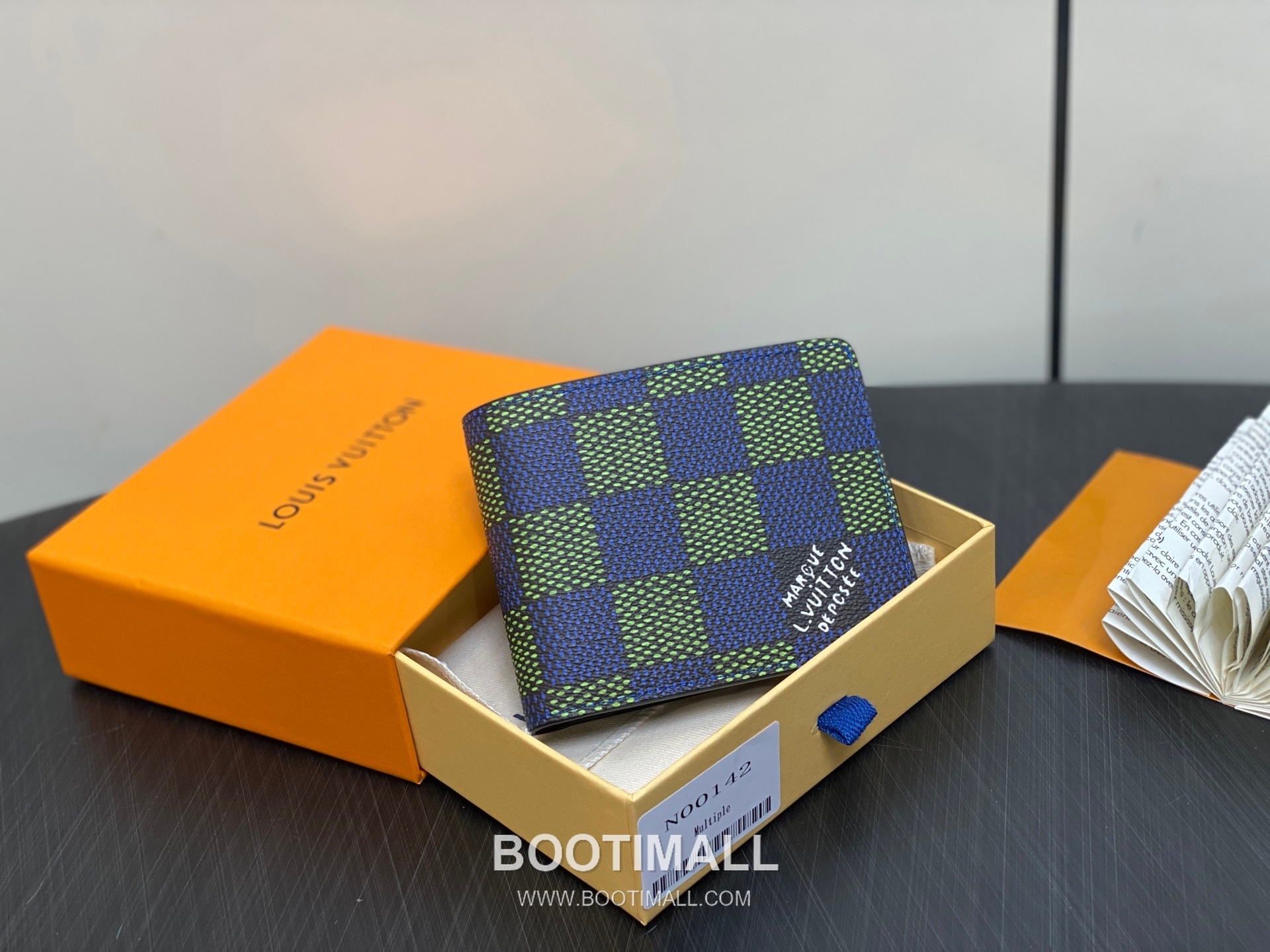 Louis Vuitton Damier Heritage Multiple Coated Canvas Blue Bifold Wallet 루이비통 다미에 헤리티지 멀티플 코티드 캔버스 블루 반지갑 11cm 1