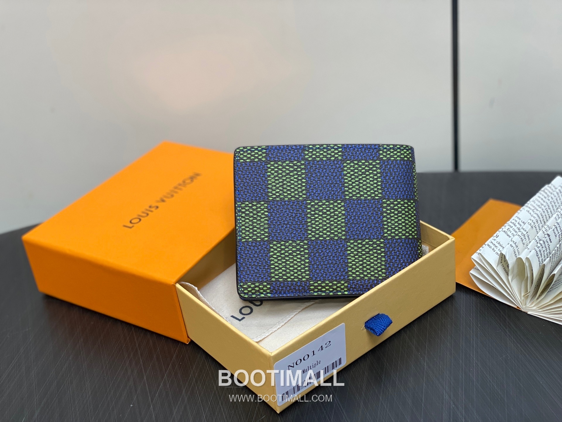 Louis Vuitton Damier Heritage Multiple Coated Canvas Blue Bifold Wallet 루이비통 다미에 헤리티지 멀티플 코티드 캔버스 블루 반지갑 11cm 3