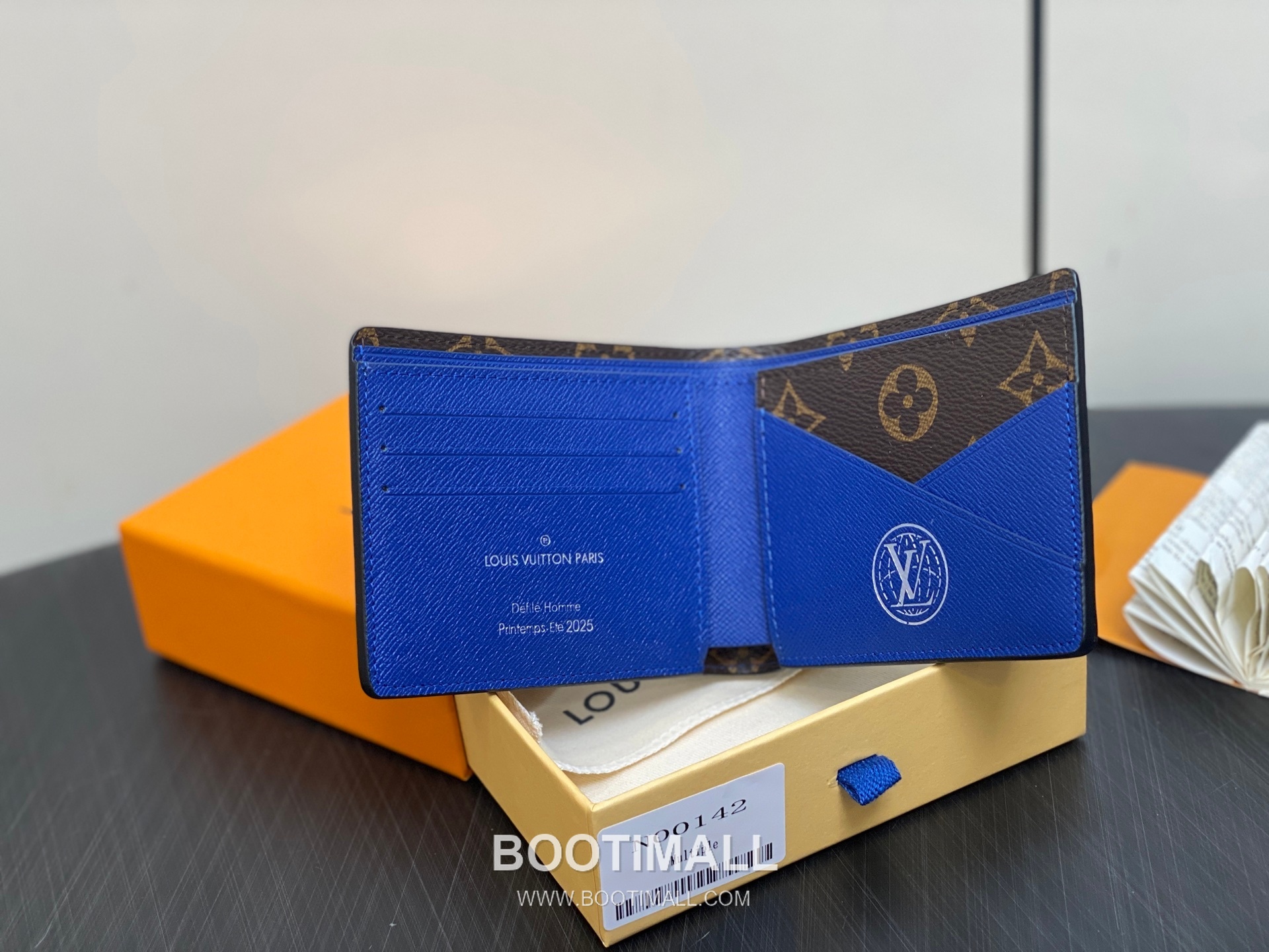 Louis Vuitton Damier Heritage Multiple Coated Canvas Blue Bifold Wallet 루이비통 다미에 헤리티지 멀티플 코티드 캔버스 블루 반지갑 11cm 6
