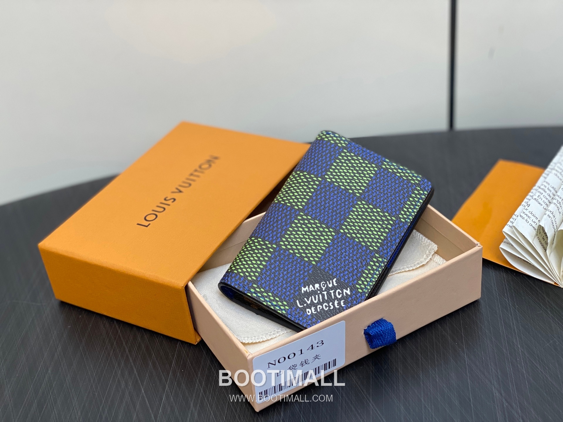 Louis Vuitton Damier Heritage Pocket Wallet Coated Canvas Blue Card Holder 루이비통 다미에 헤리티지 포켓 월릿 코티드 캔버스 블루 카드홀더 11.1cm 1