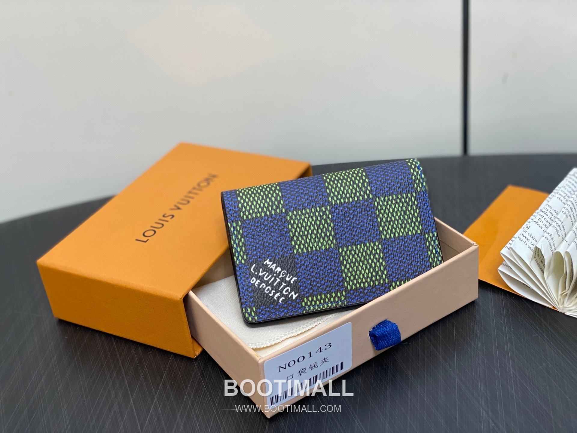 Louis Vuitton Damier Heritage Pocket Wallet Coated Canvas Blue Card Holder 루이비통 다미에 헤리티지 포켓 월릿 코티드 캔버스 블루 카드홀더 11.1cm 2