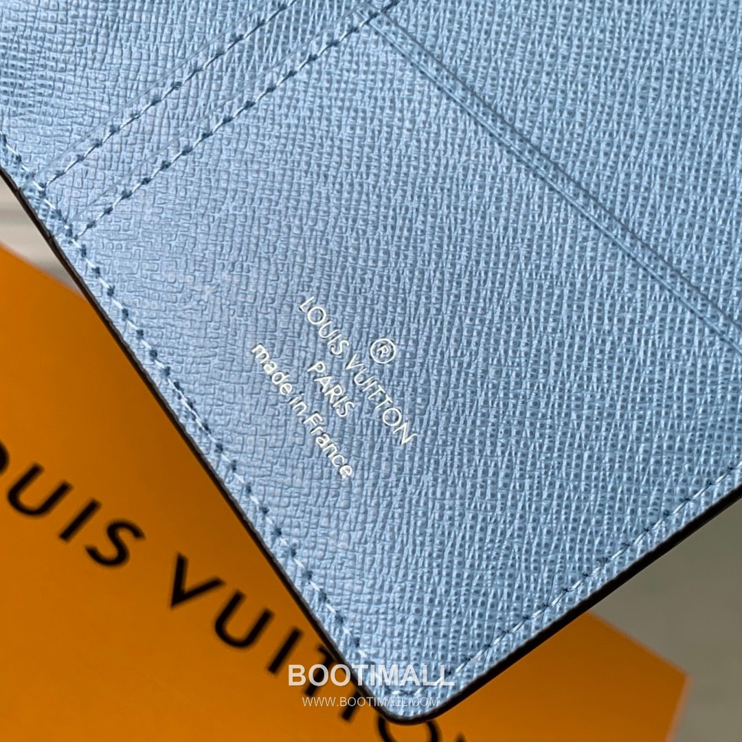 Louis Vuitton Brazza Monogram Taiga Long Coated Canvas and Leather Blue Wallet 루이비통 브라자 모노그램 타이가 롱 코티드 캔버스 레더 블루 장지갑 19cm 8