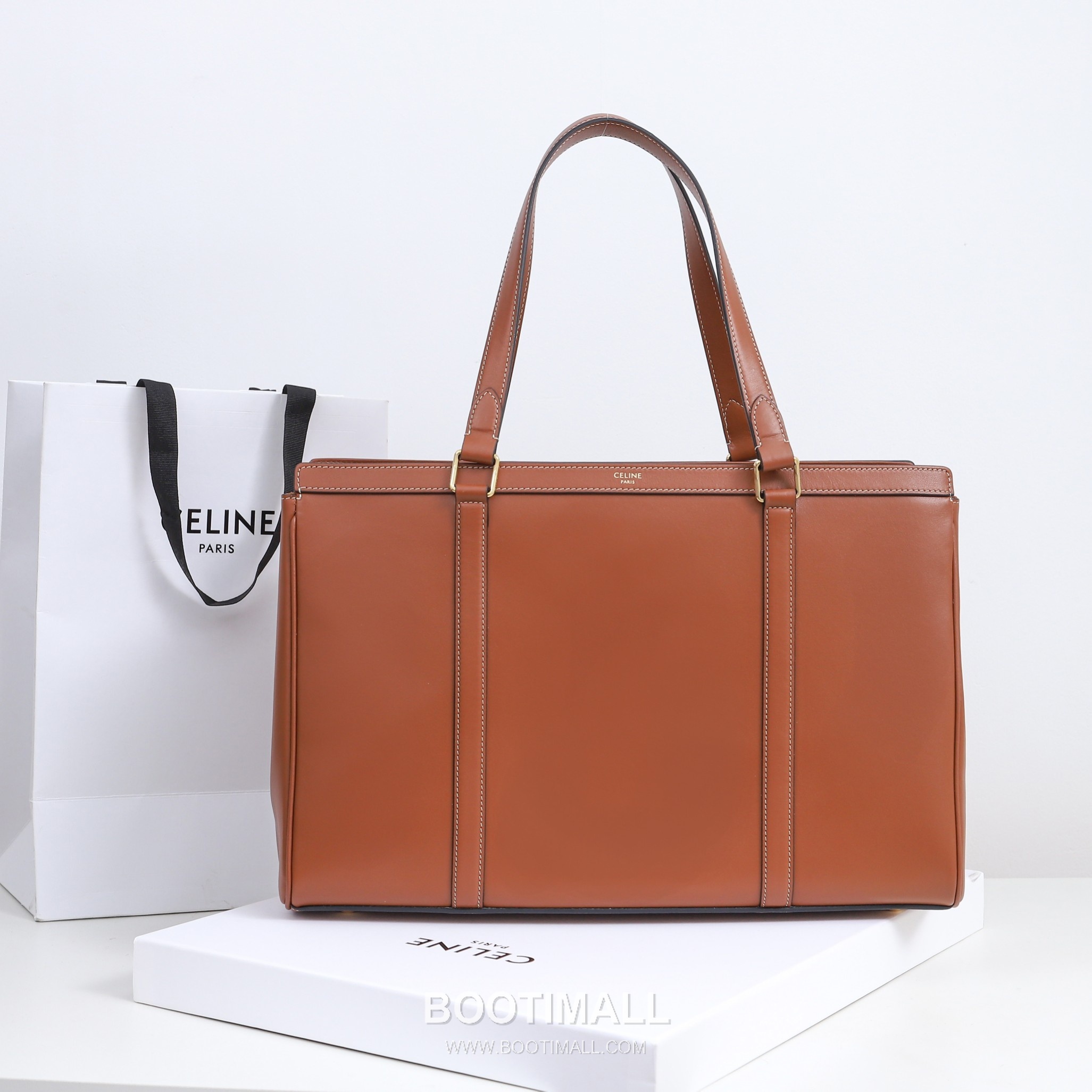 Celine Medium Structured Tote 197333 Smooth Calfskin Brown Bag 셀린느 미디엄 스트럭처드 토트 197333 스무스 카프스킨 브라운 39.5cm 1