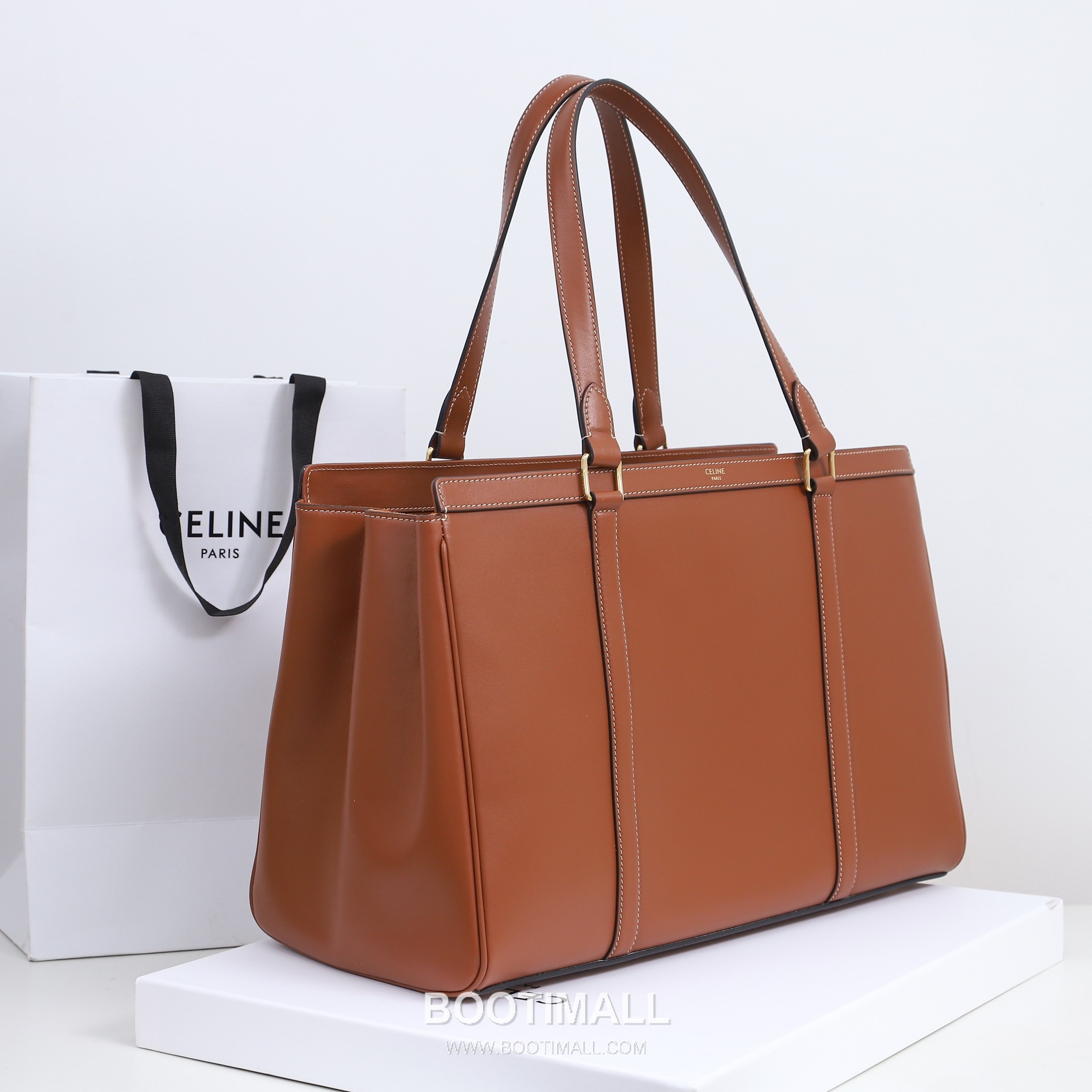 Celine Medium Structured Tote 197333 Smooth Calfskin Brown Bag 셀린느 미디엄 스트럭처드 토트 197333 스무스 카프스킨 브라운 39.5cm 2