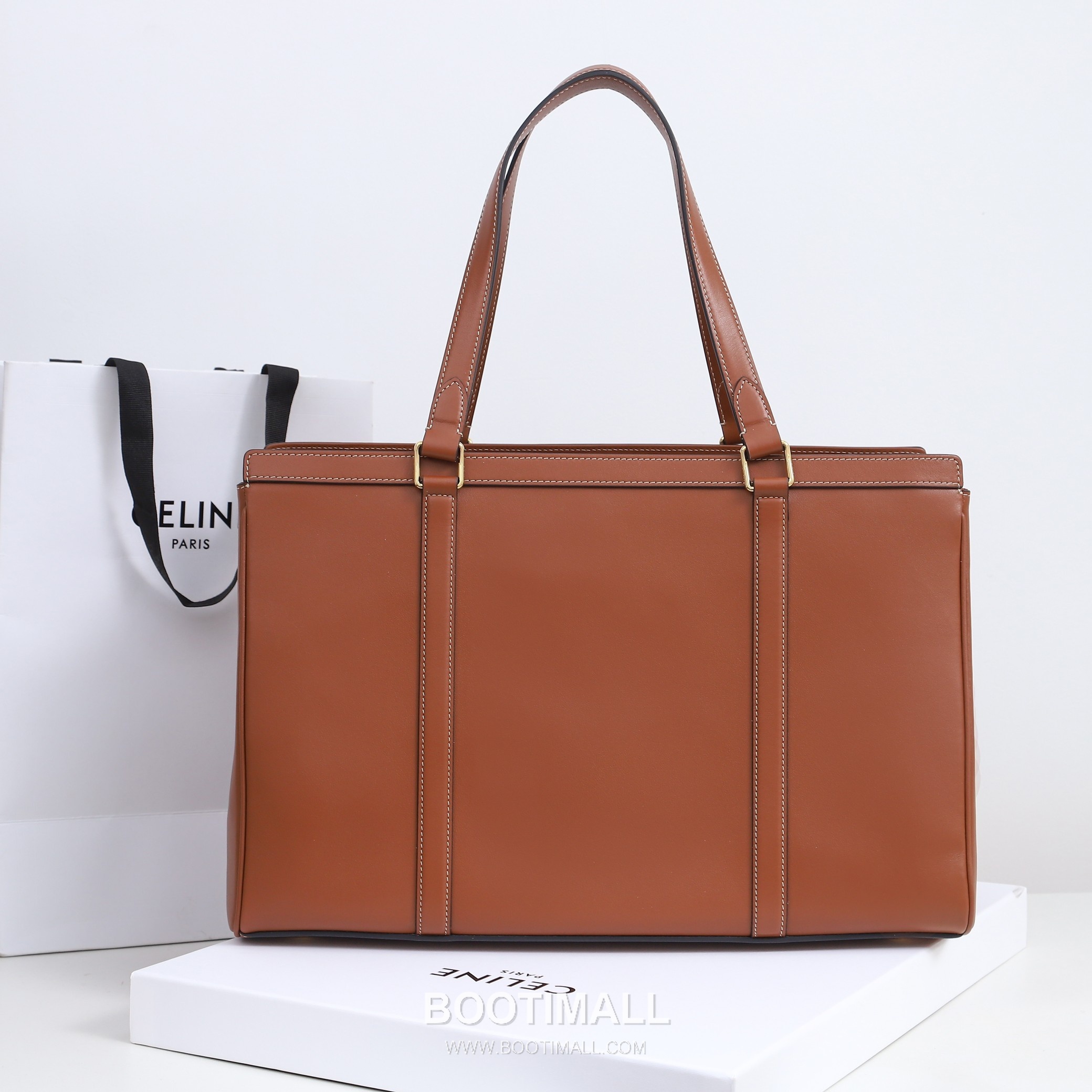 Celine Medium Structured Tote 197333 Smooth Calfskin Brown Bag 셀린느 미디엄 스트럭처드 토트 197333 스무스 카프스킨 브라운 39.5cm 9