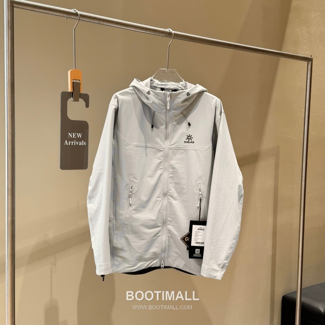 Kailas M8-X Hooded Softshell Nylon Polyester Spandex Light Cloud Gray Windbreaker 카일라스 M8-X 후드 소프트쉘 나일론 폴리에스터 스판덱스 라이트 클라우드 그레이 바람막이 1