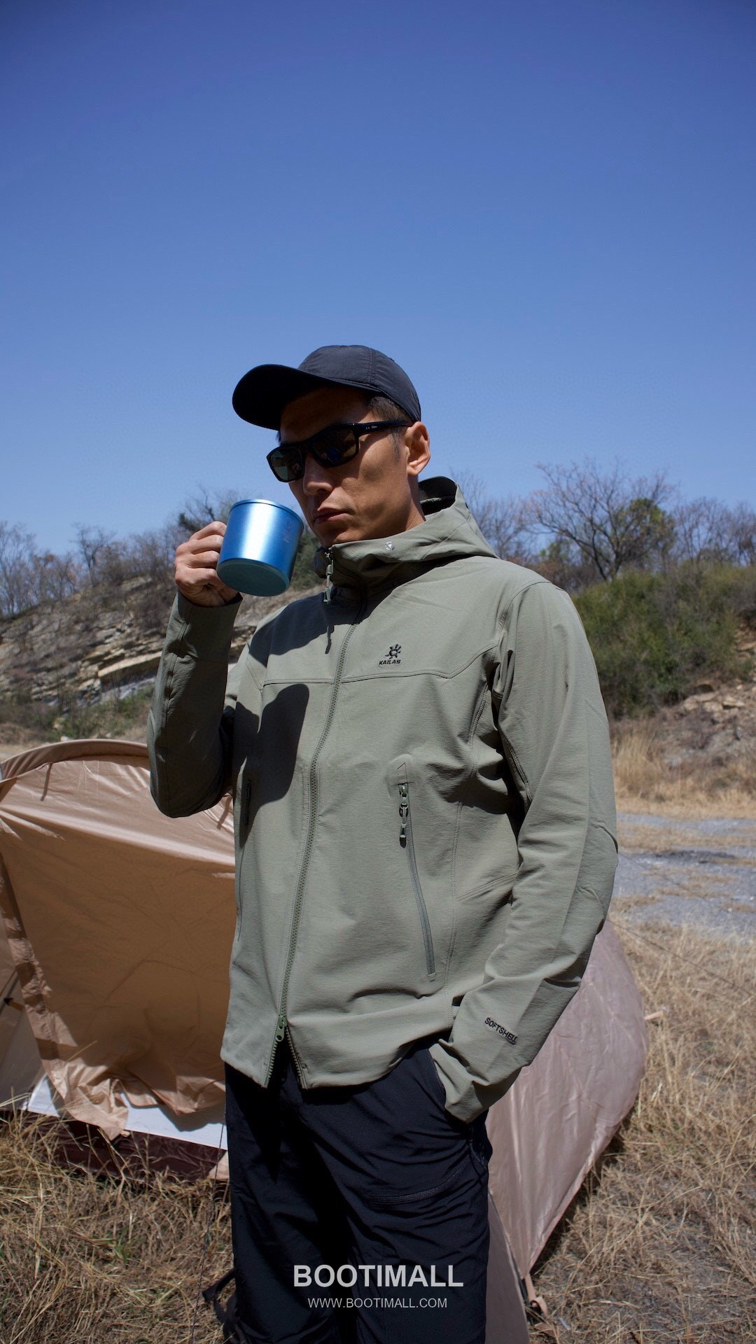 Kailas M8-X Softshell Hoodie Nylon Polyester Elastane Iron Green Windbreaker 카일라스 M8-X 소프트쉘 후디 나일론 폴리에스터 엘라스틴 아이언 그린 바람막이 7