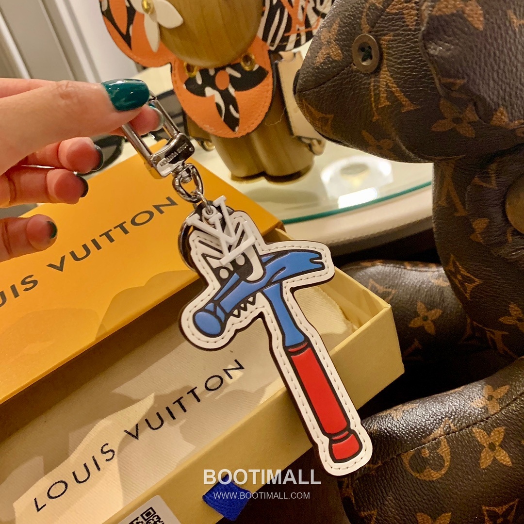 Red-Blue Doll Bag Charm Cowhide Leather Red Keyring 레드블루 인형 백참 소가죽 키링 8