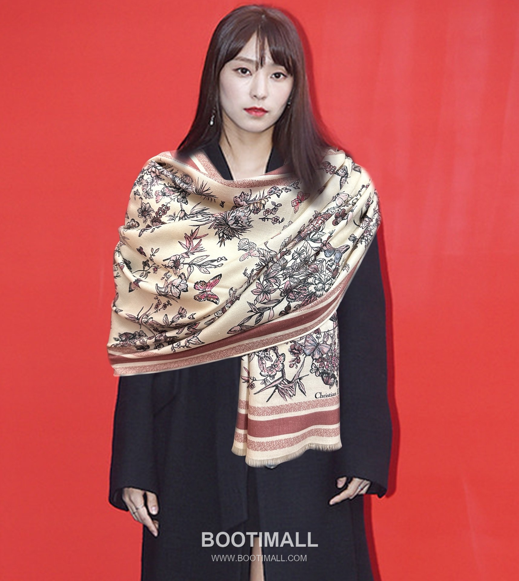 Dior Floral Double-Face Stole Cashmere Scarf 디올 플로럴 더블페이스 숄 캐시미어 스카프 185CM 1