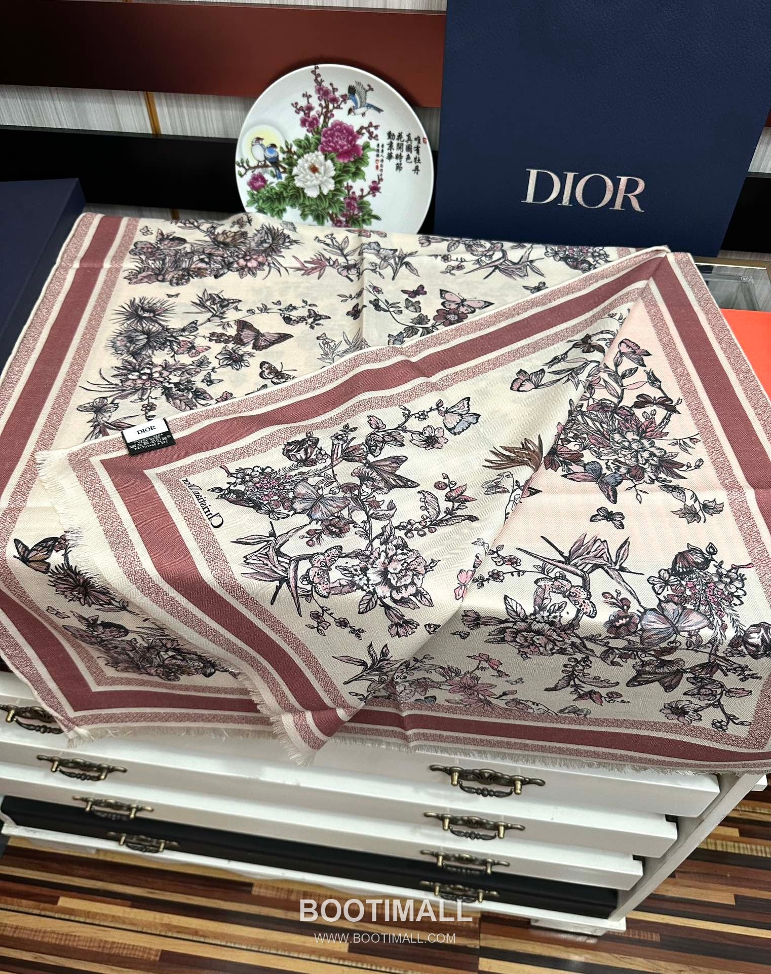 Dior Floral Double-Face Stole Cashmere Scarf 디올 플로럴 더블페이스 숄 캐시미어 스카프 185CM 4