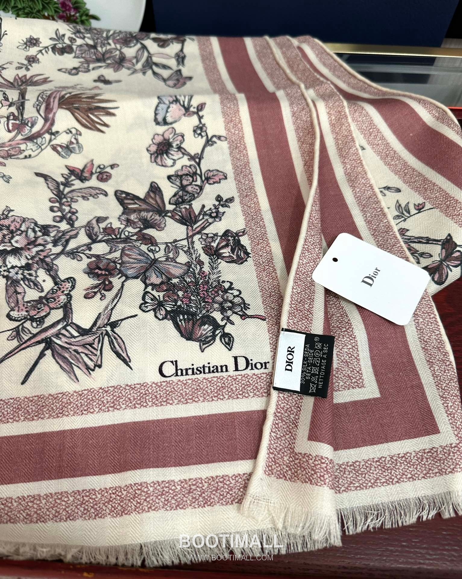 Dior Floral Double-Face Stole Cashmere Scarf 디올 플로럴 더블페이스 숄 캐시미어 스카프 185CM 6