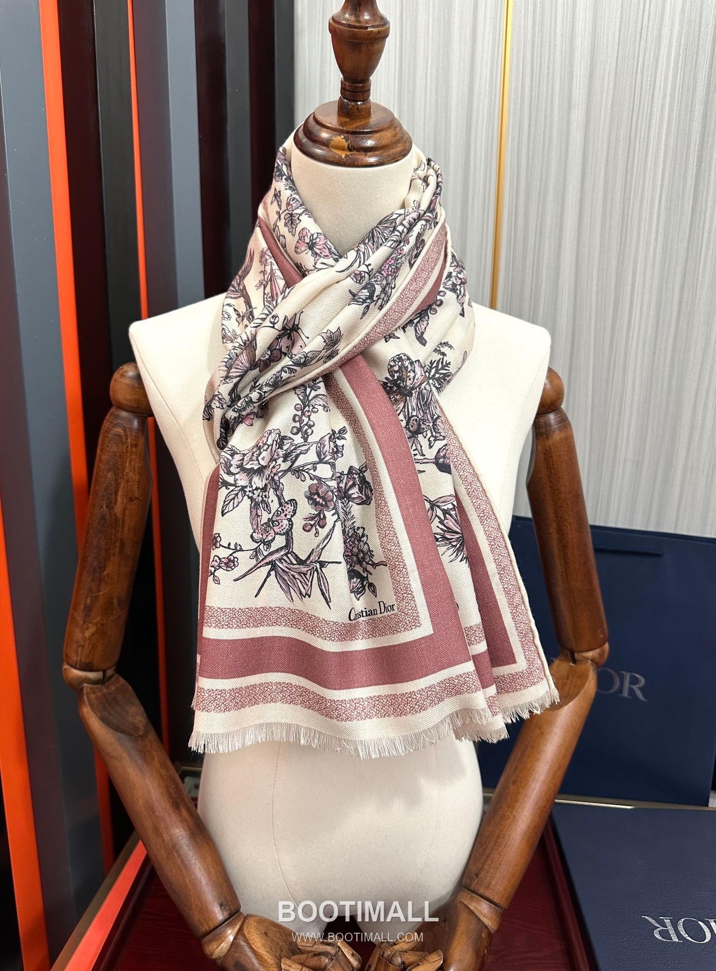 Dior Floral Double-Face Stole Cashmere Scarf 디올 플로럴 더블페이스 숄 캐시미어 스카프 185CM 8