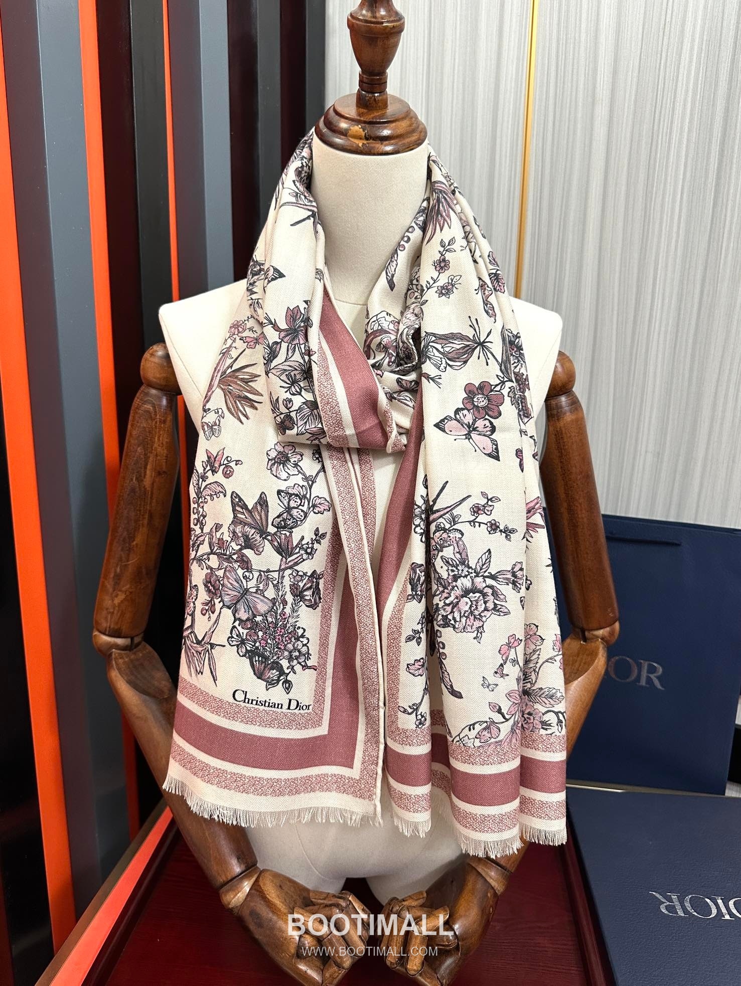 Dior Floral Double-Face Stole Cashmere Scarf 디올 플로럴 더블페이스 숄 캐시미어 스카프 185CM 9