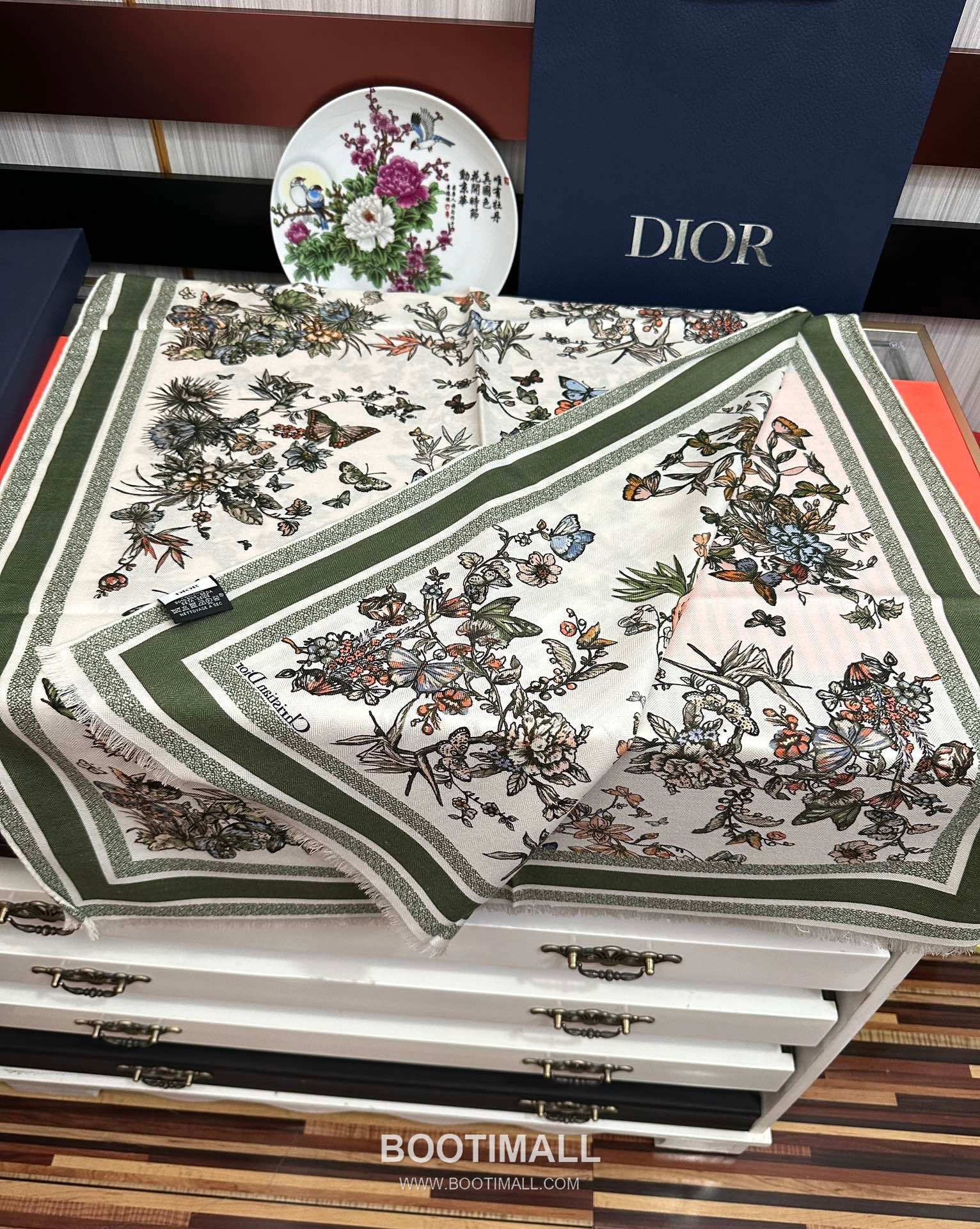 Dior Floral Double-Face Stole Cashmere Scarf 디올 플로럴 더블페이스 숄 캐시미어 스카프 185cm 4