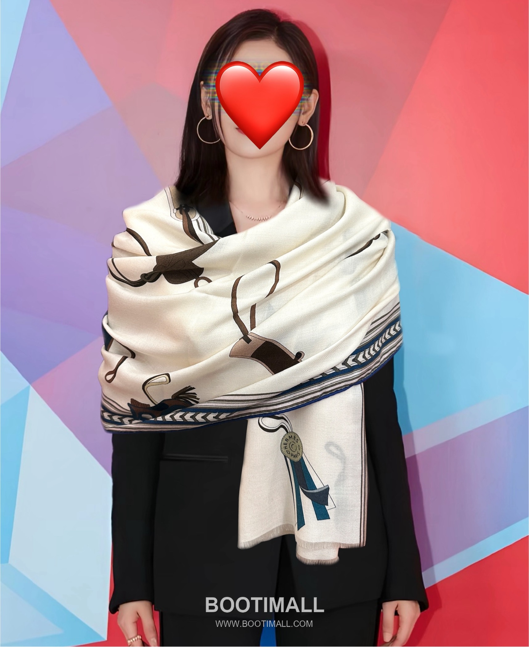 Reversible Tone-on-Tone Print Cashmere Scarf 리버서블 톤온톤 프린트 캐시미어 스카프 185CM 1