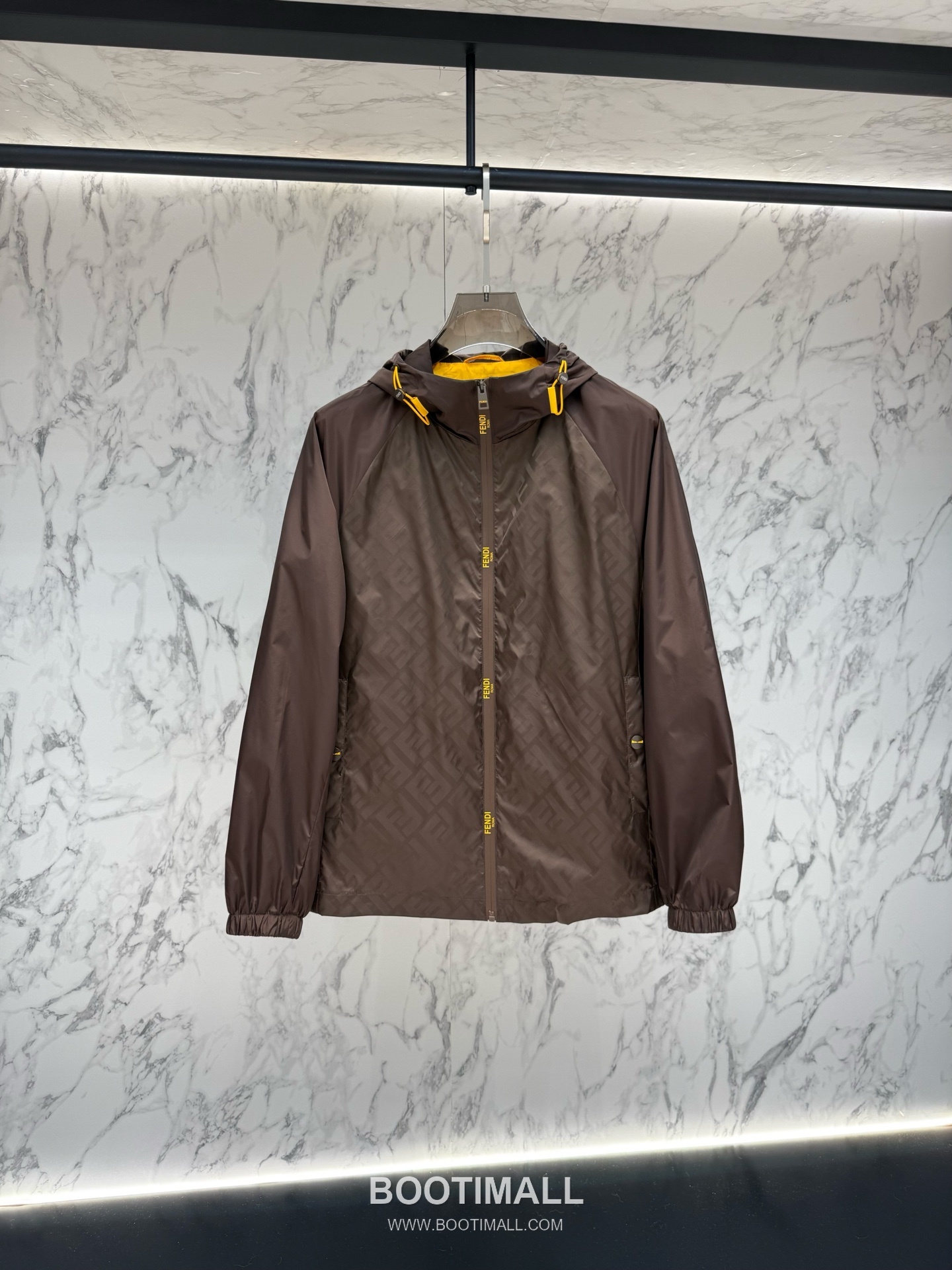 Fendi FF Jacquard Hooded Black Windbreaker 펜디 FF 자카드 후드 블랙 바람막이 1