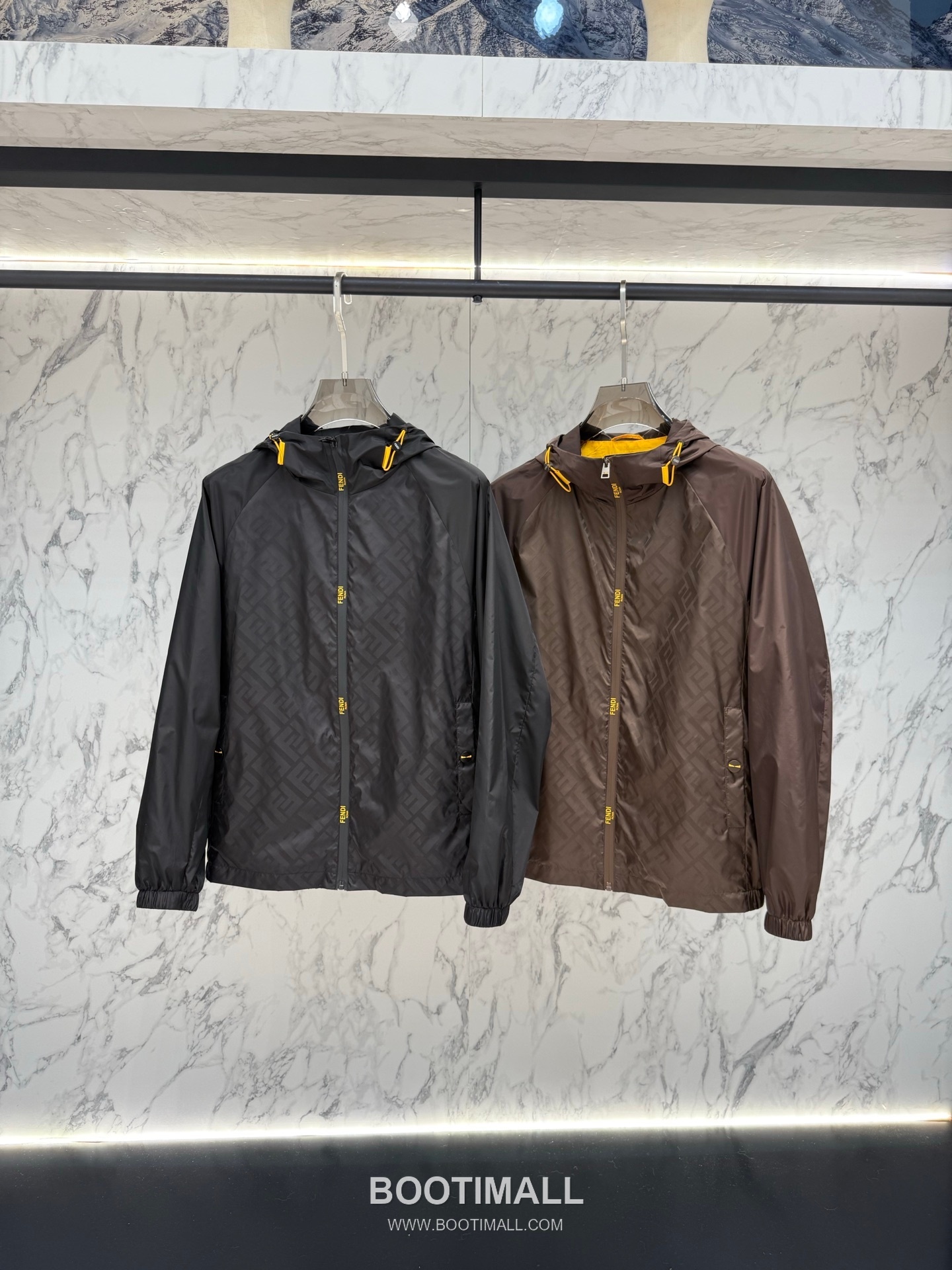 Fendi FF Jacquard Hooded Black Windbreaker 펜디 FF 자카드 후드 블랙 바람막이 2