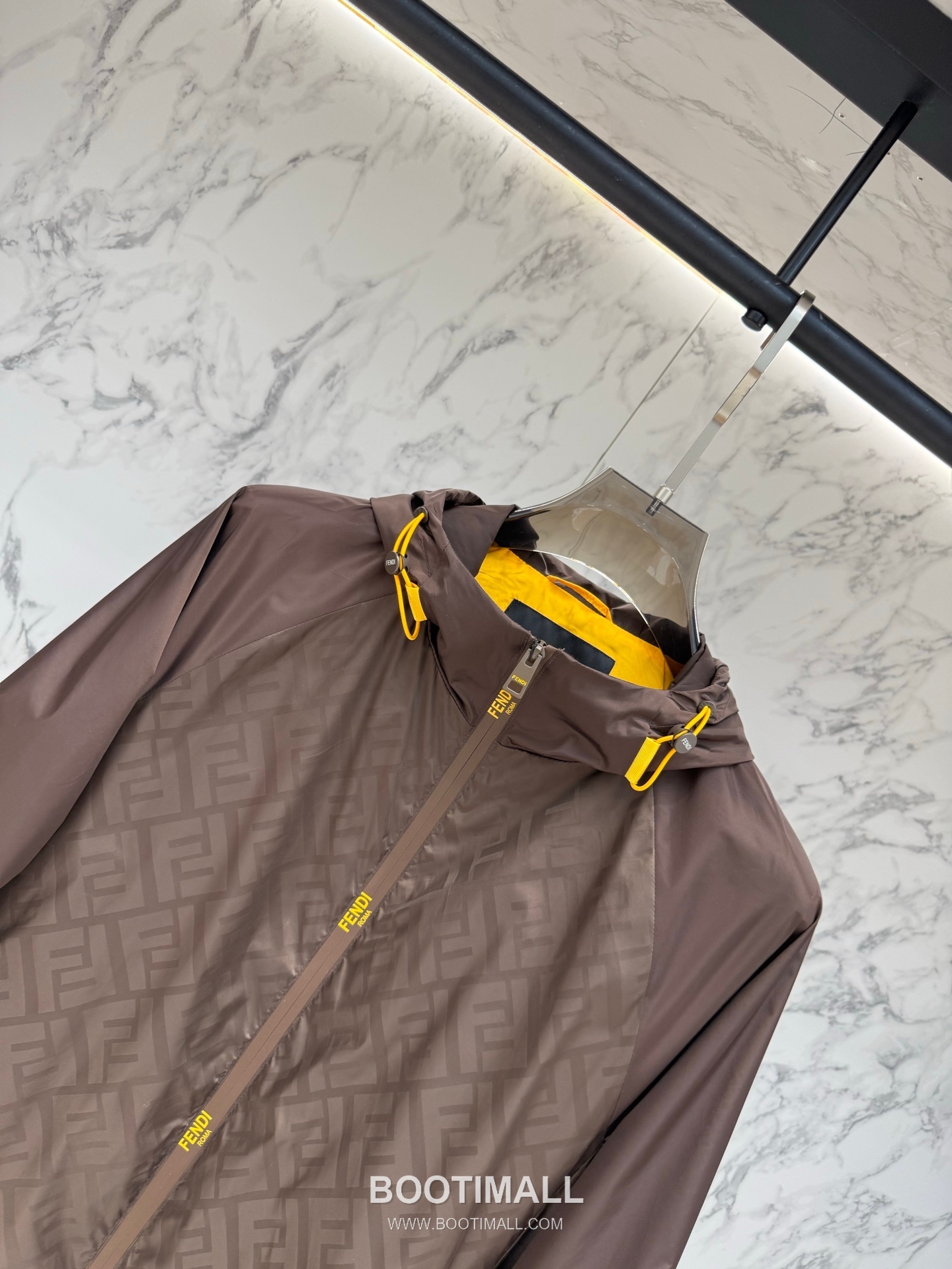 Fendi FF Jacquard Hooded Black Windbreaker 펜디 FF 자카드 후드 블랙 바람막이 4