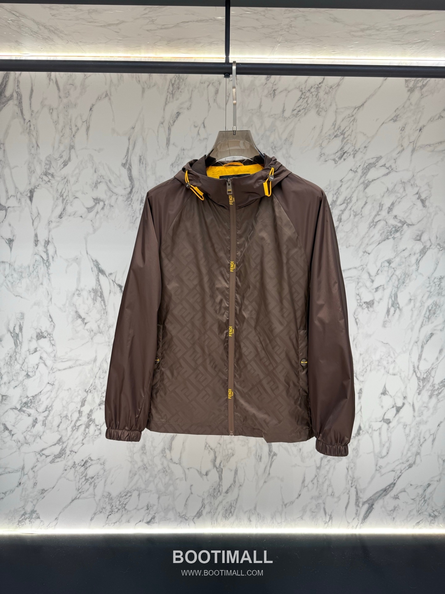 Fendi FF Jacquard Hooded Black Windbreaker 펜디 FF 자카드 후드 블랙 바람막이 5