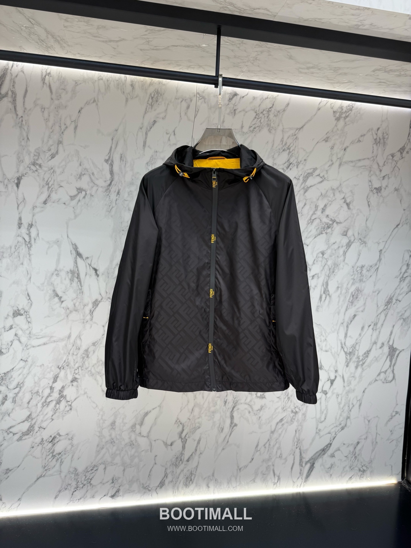 Fendi FF Jacquard Hooded Black Windbreaker 펜디 FF 자카드 후드 블랙 바람막이 1