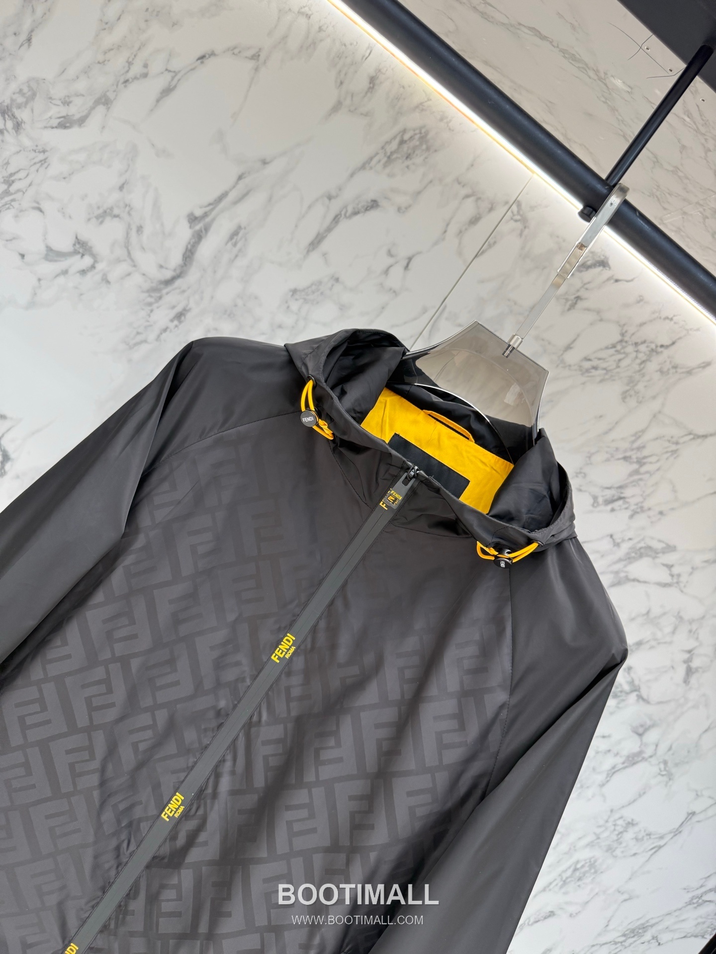 Fendi FF Jacquard Hooded Black Windbreaker 펜디 FF 자카드 후드 블랙 바람막이 4