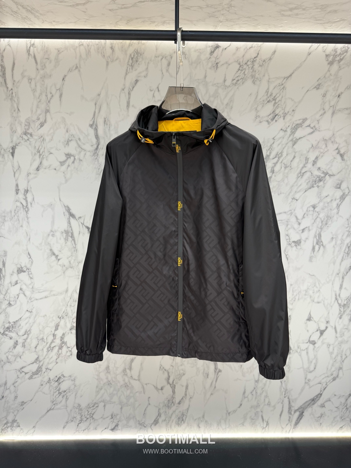Fendi FF Jacquard Hooded Black Windbreaker 펜디 FF 자카드 후드 블랙 바람막이 5