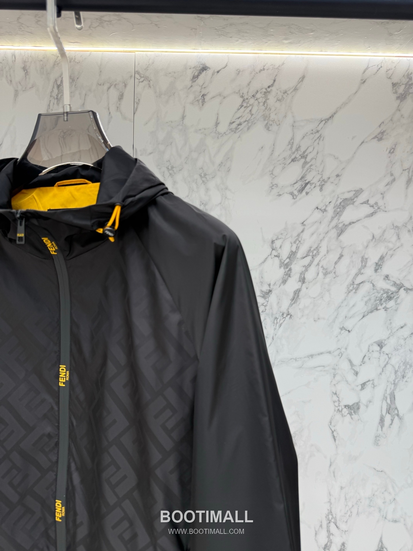 Fendi FF Jacquard Hooded Black Windbreaker 펜디 FF 자카드 후드 블랙 바람막이 6