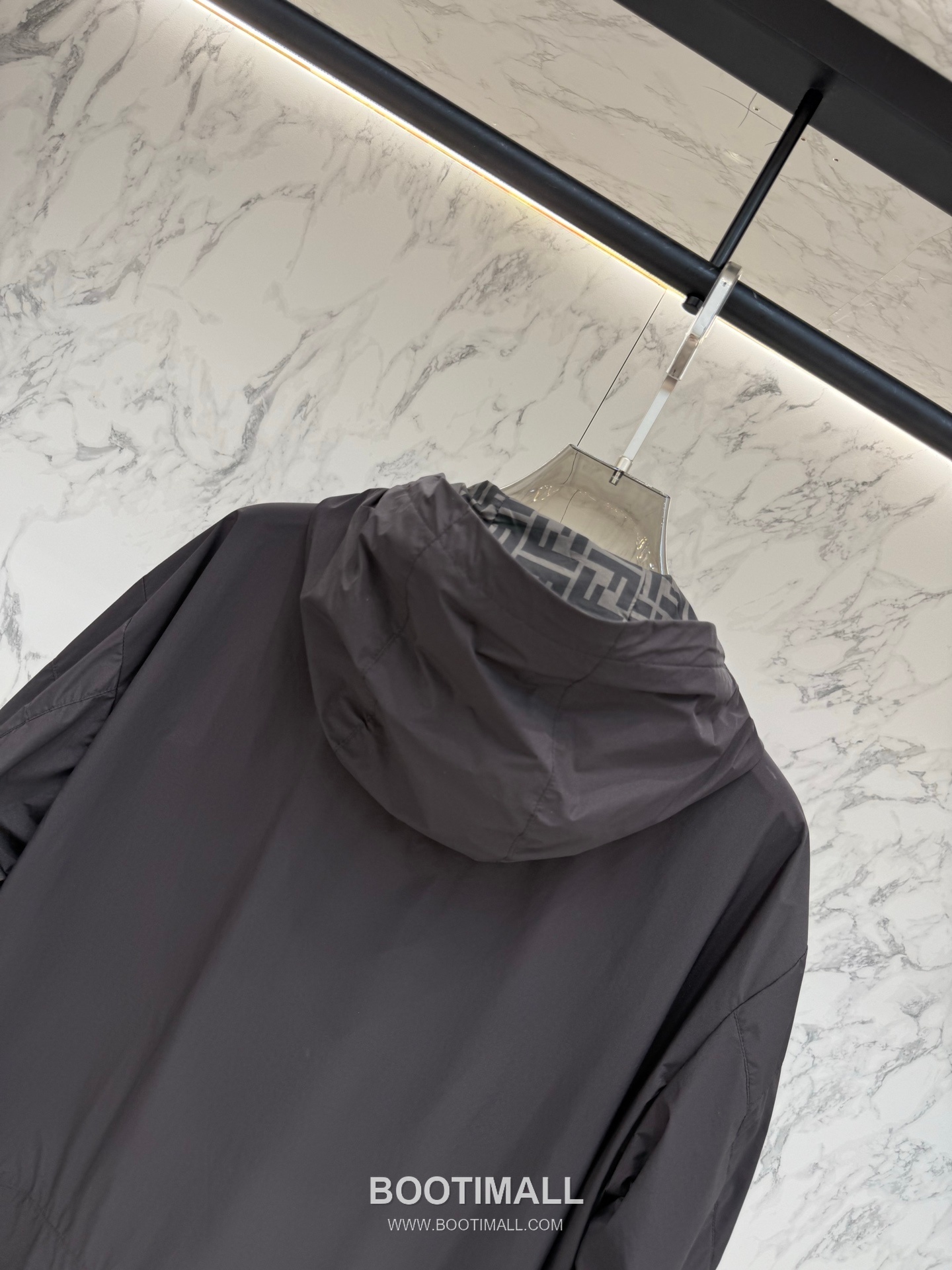 Fendi FF Jacquard Hooded Black Windbreaker 펜디 FF 자카드 후드 블랙 바람막이 9