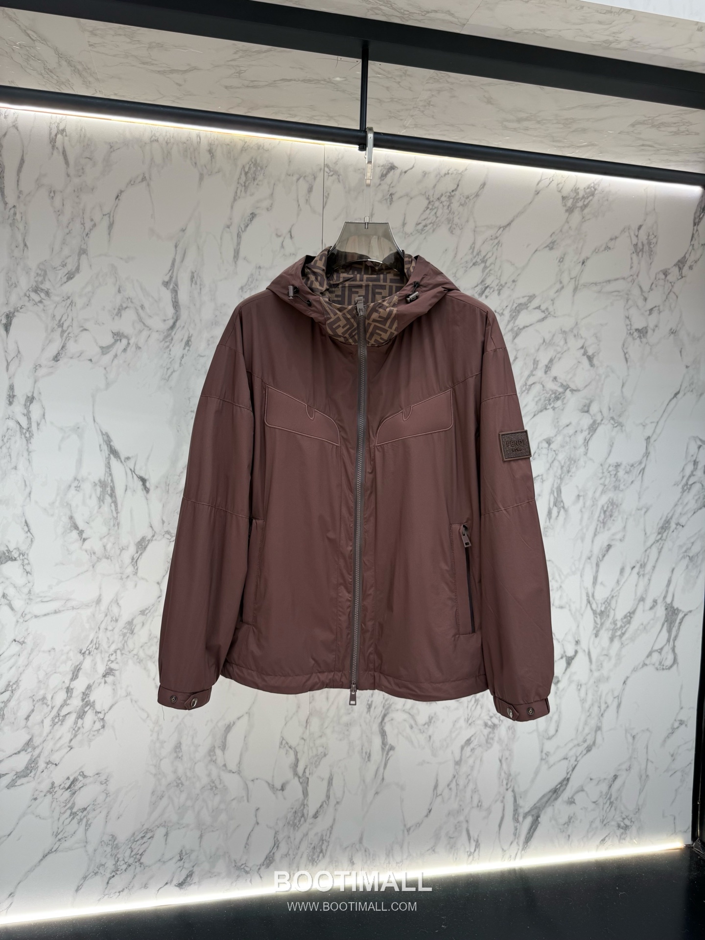 Fendi FF Jacquard Hooded Black Windbreaker 펜디 FF 자카드 후드 블랙 바람막이 1