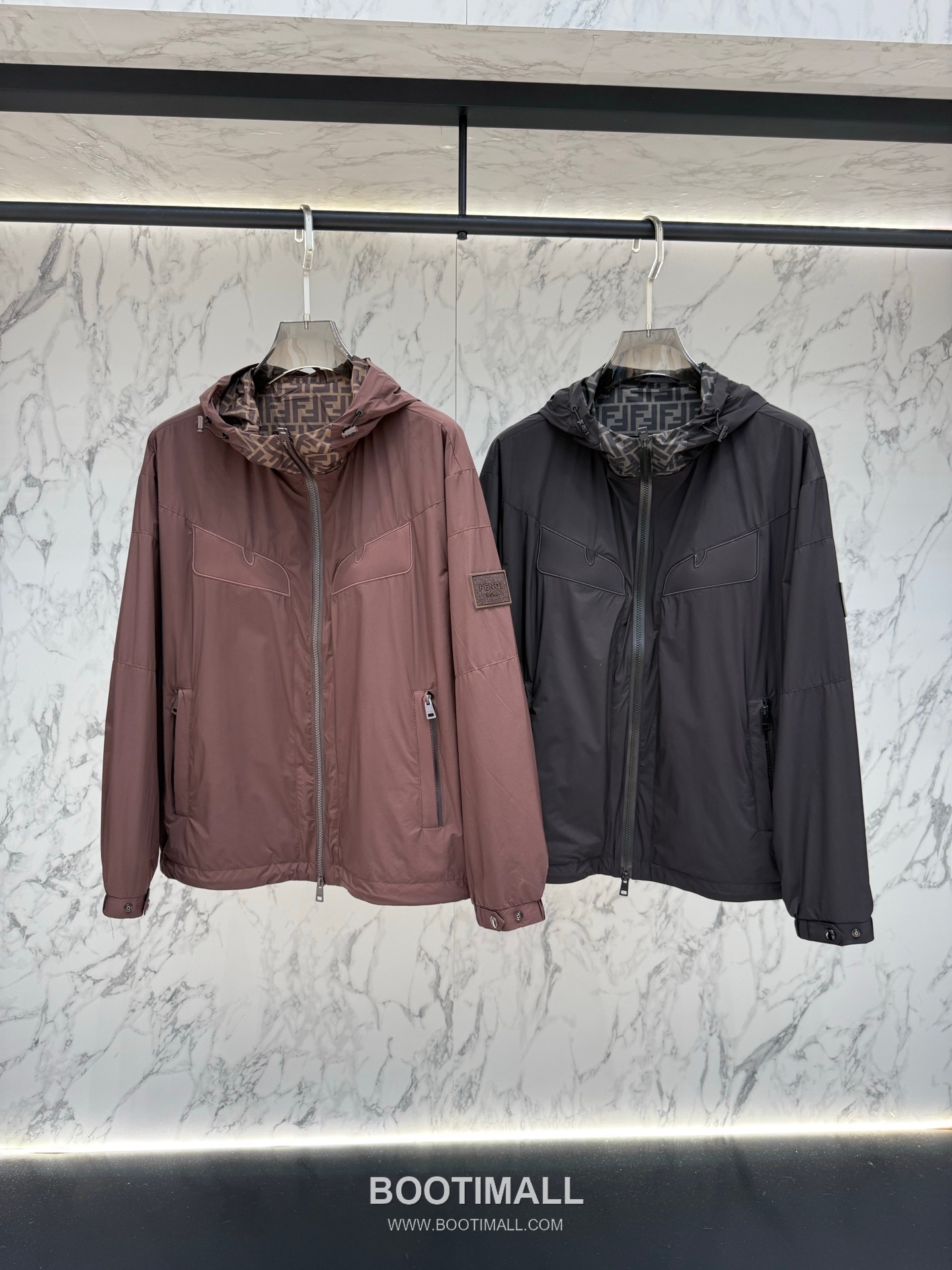 Fendi FF Jacquard Hooded Black Windbreaker 펜디 FF 자카드 후드 블랙 바람막이 2