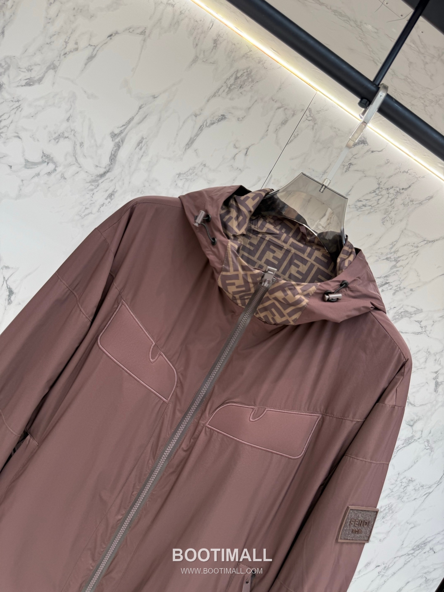 Fendi FF Jacquard Hooded Black Windbreaker 펜디 FF 자카드 후드 블랙 바람막이 4