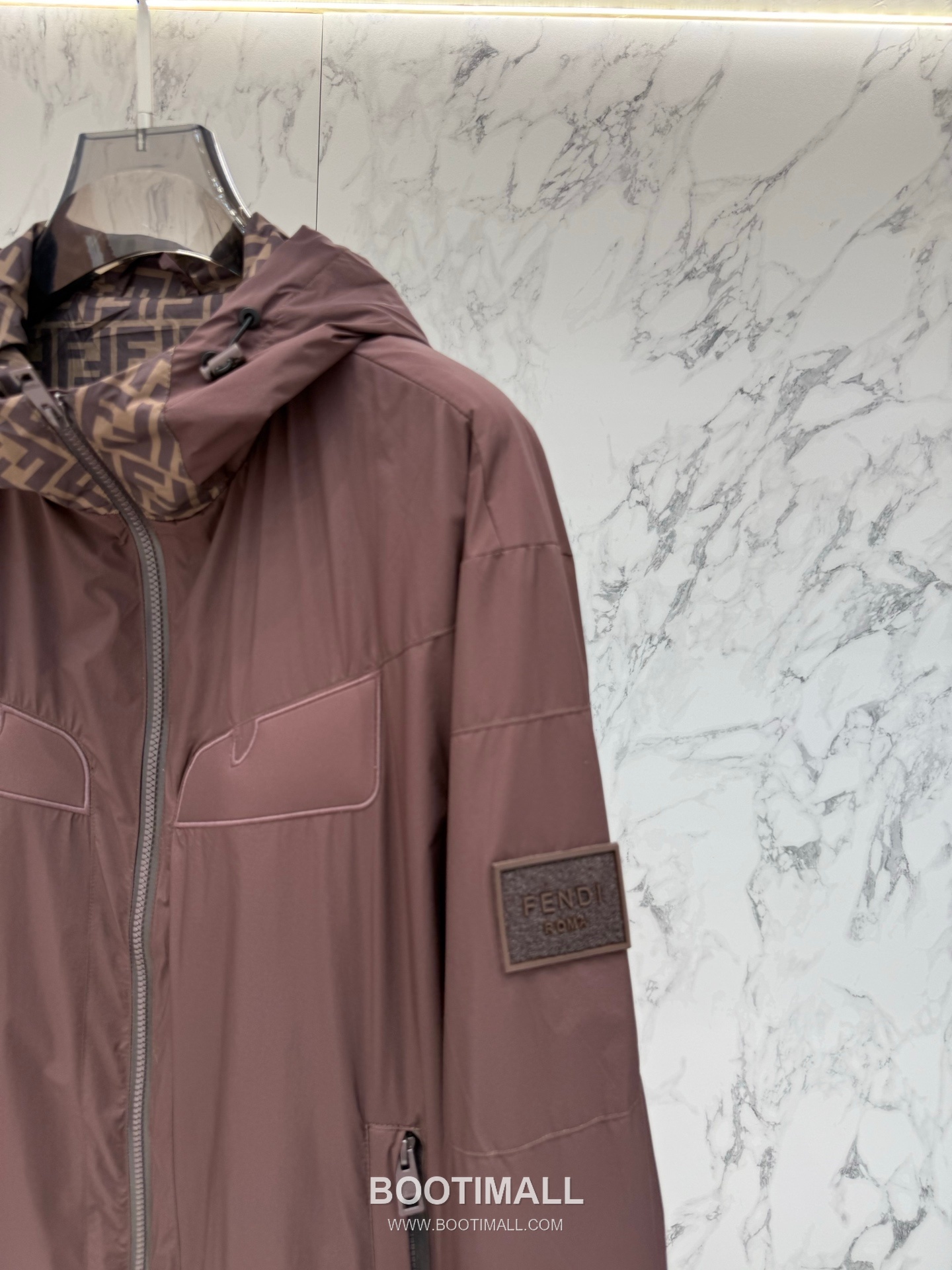 Fendi FF Jacquard Hooded Black Windbreaker 펜디 FF 자카드 후드 블랙 바람막이 6