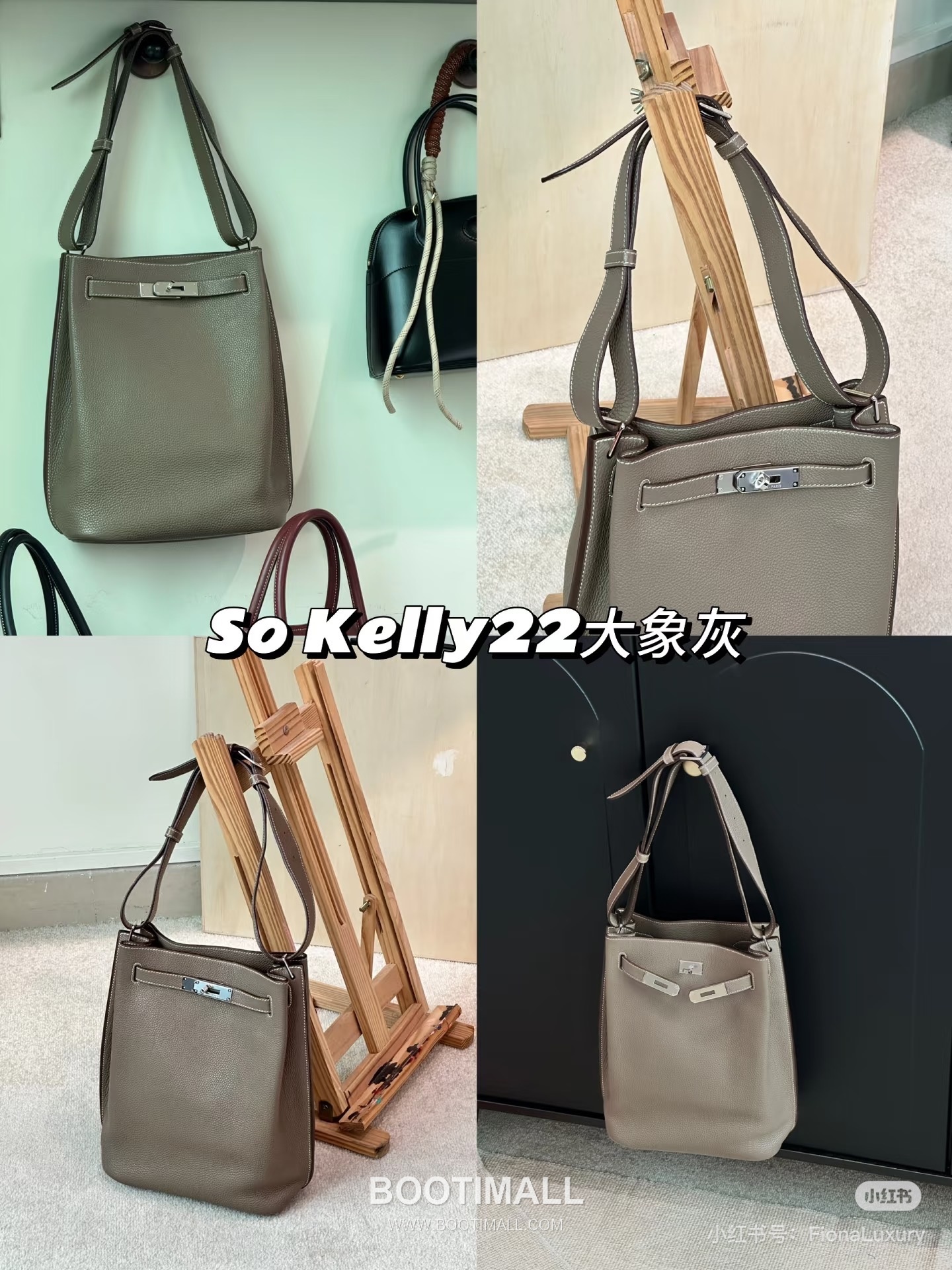 Hermes So Kelly 22 Togo Leather Etoupe Shoulder Bag 에르메스 소 켈리 22 토고 가죽 에토프 숄더백 22cm 3