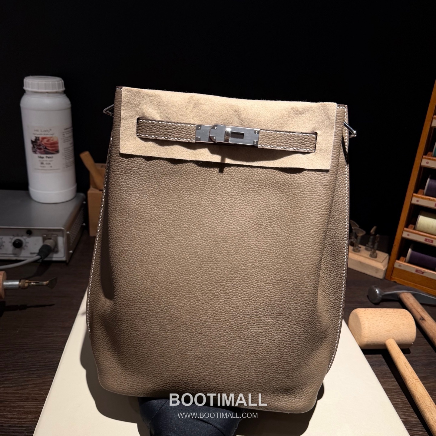 Hermes So Kelly 22 Togo Leather Etoupe Shoulder Bag 에르메스 소 켈리 22 토고 가죽 에토프 숄더백 22cm 5