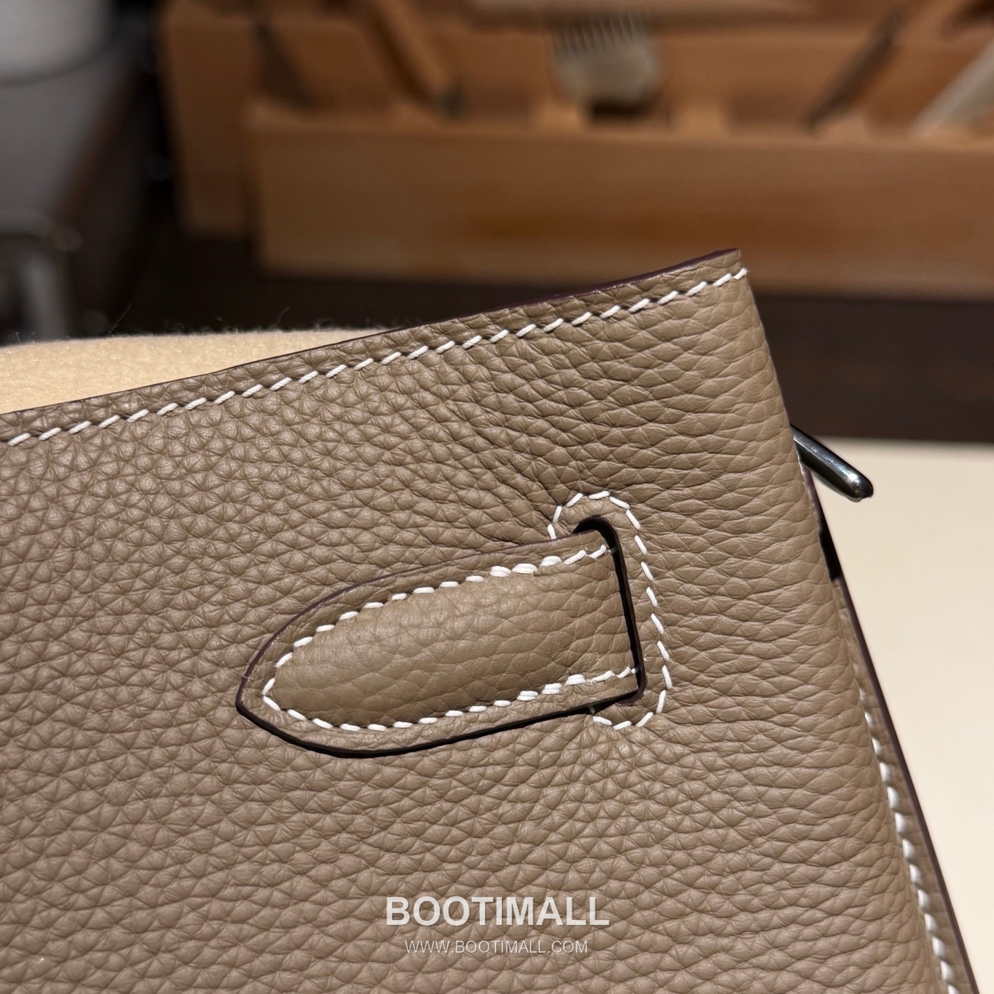 Hermes So Kelly 22 Togo Leather Etoupe Shoulder Bag 에르메스 소 켈리 22 토고 가죽 에토프 숄더백 22cm 9